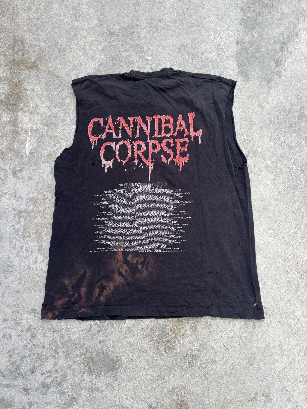Band Tees Vintage 1996 Cannibal Corpse Tour Cut Off T Shirt Size US XL / EU 56 / 4 - 2 Thumbnail
