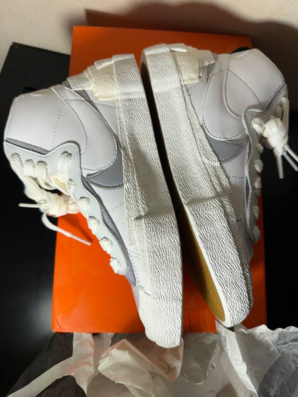 Nike × Sacai Sacai x Nike Blazer Mid White Grey sneakers Size US 5.5 / IT 35.5 - 6 Thumbnail