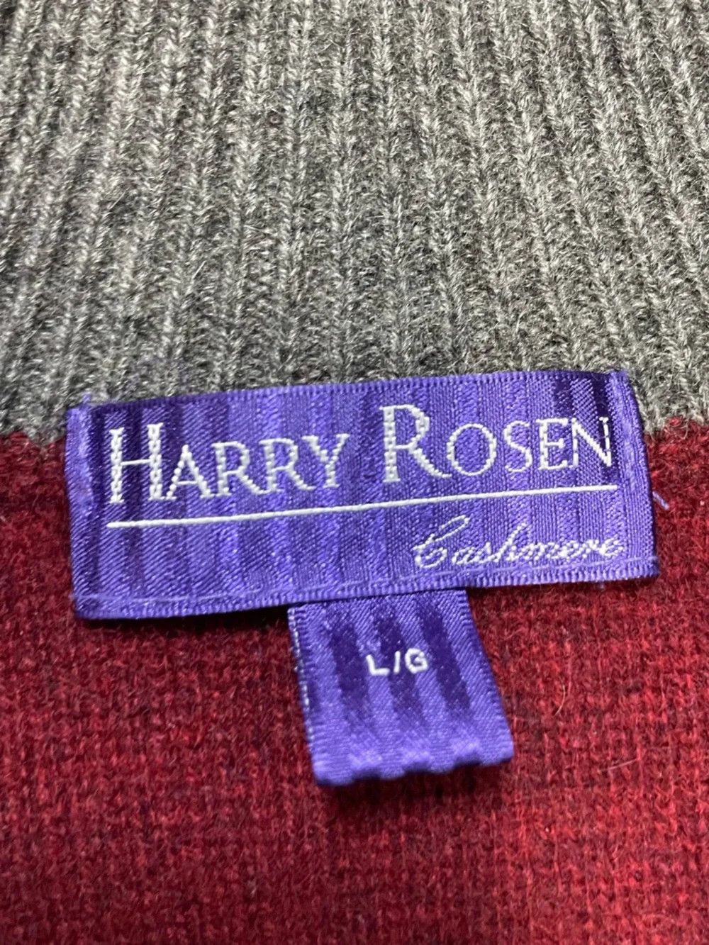 Harry Rosen Harry Rosen Cashmere Quarter Zip Pullover Sweater Burgundy Size US L / EU 52-54 / 3 - 3 Thumbnail