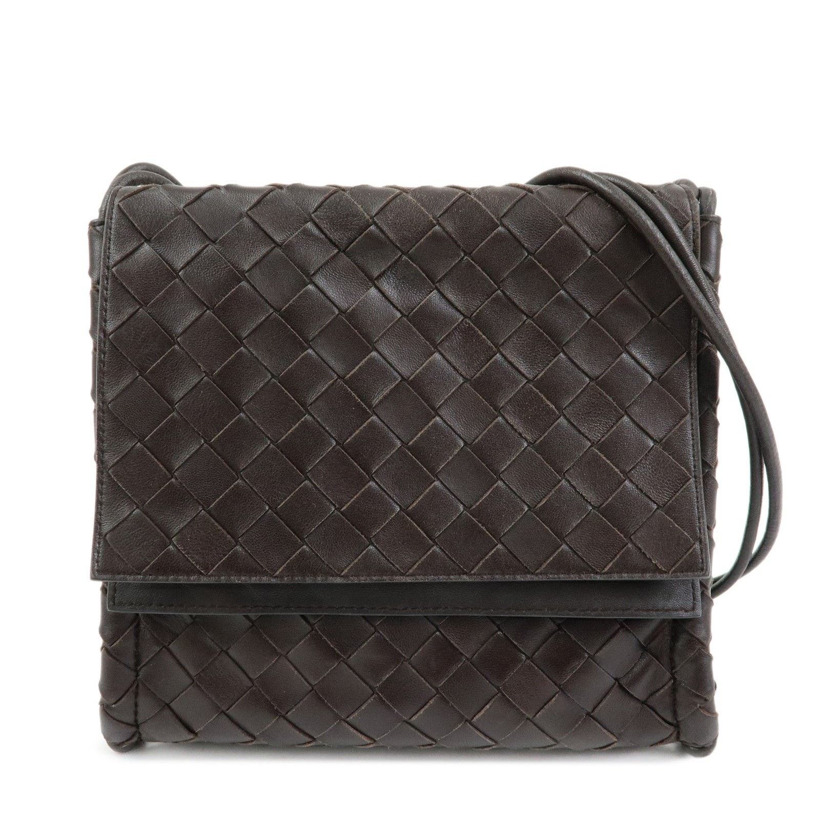 Bottega Veneta Bottega Veneta Intrecciato Lambskin Crossbody Bag Brown Size ONE SIZE - 1 Thumbnail