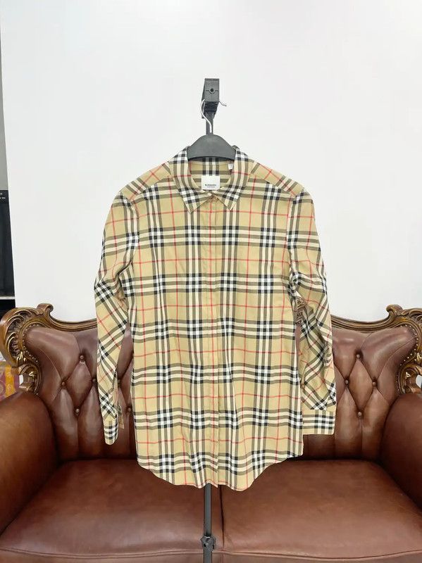 Burberry Spring Autumn Cotton Check Long Sleeve Shirt