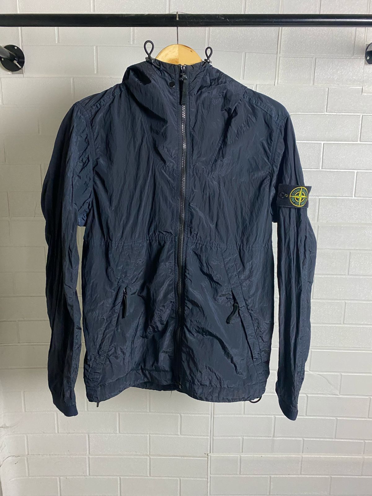 image of Stone Island Nylon Metal Jacket in Navy, Men's (Size Medium)