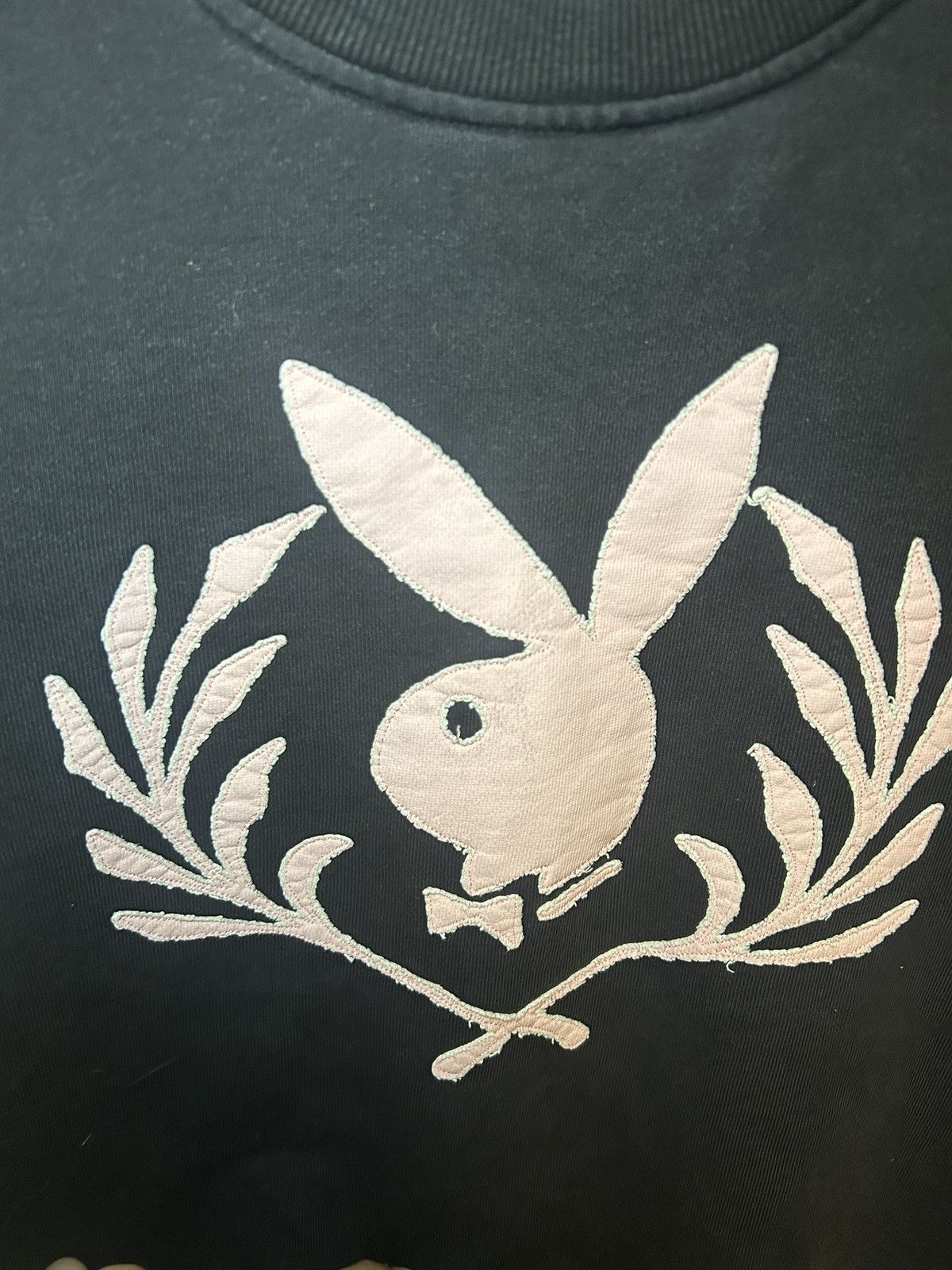 Playboy Vintage 2005 Playboy distressed crest logo patch sweatshirt Size US L / EU 52-54 / 3 - 4 Thumbnail