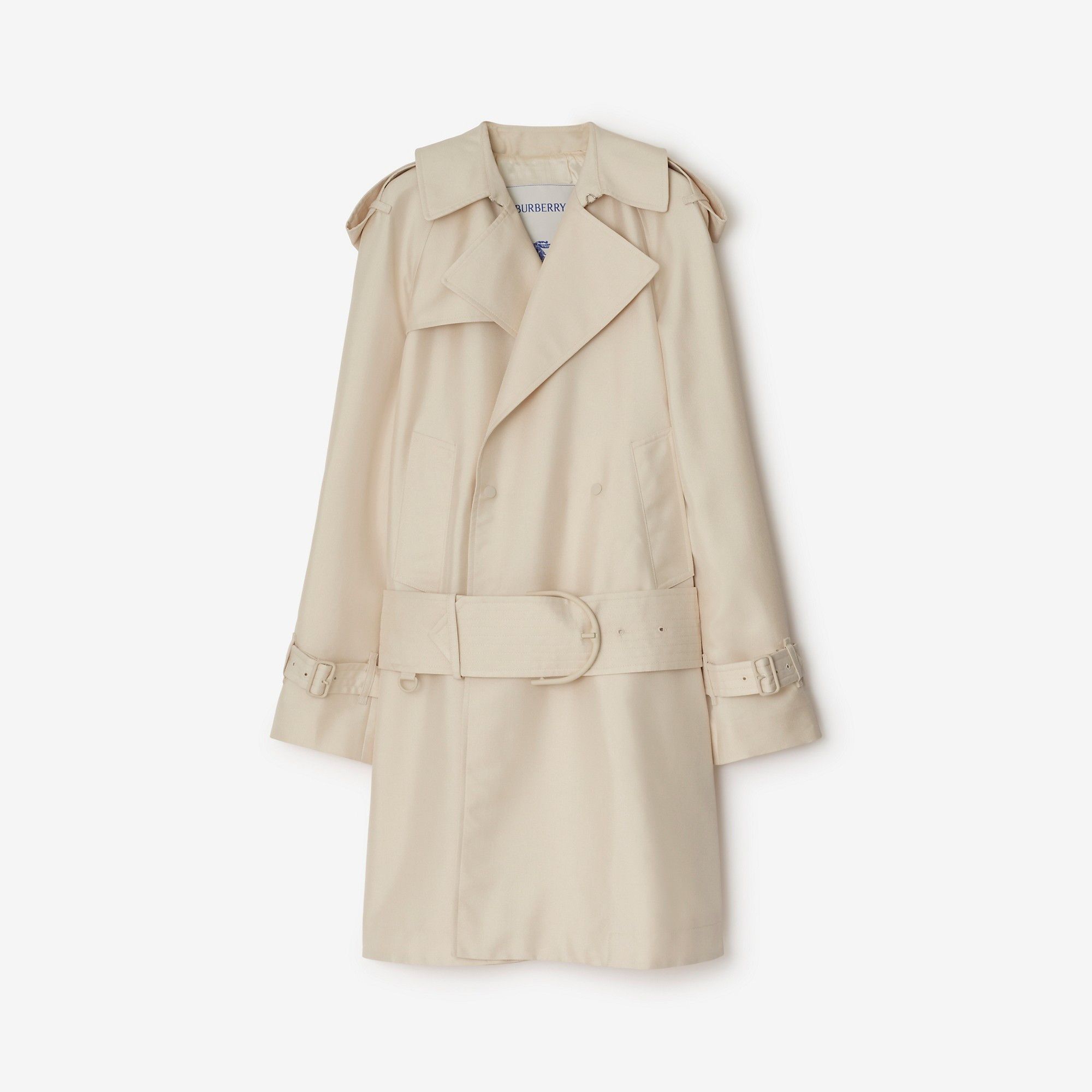 Burberry o1w1db10326 Mid-Length Silk Blend Trench Coat in Beige Size XL / US 12-14 / IT 48-50 - 1 Thumbnail