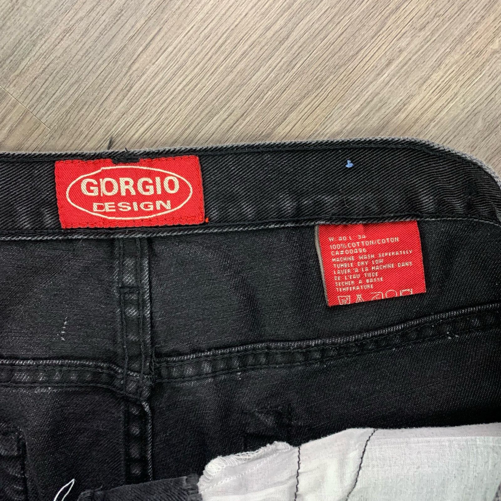 Giorgio Armani Vintage Black Giorgio Design Baggy Jeans - 36 - 90s Size US 36 / EU 52 - 3 Thumbnail