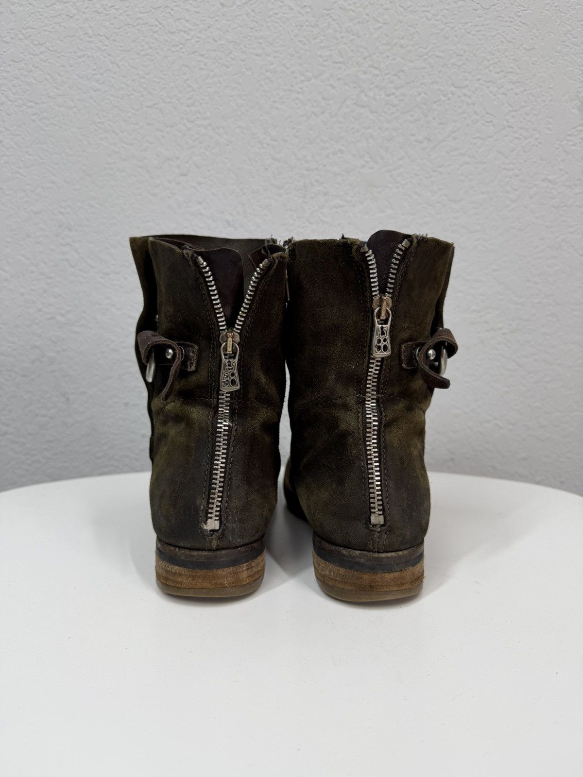 A.S.98 AS 98 Vibe Artisan Khaki Leather Side Back Zip Biker Boots Size US 8.5 / EU 41-42 - 9 Thumbnail