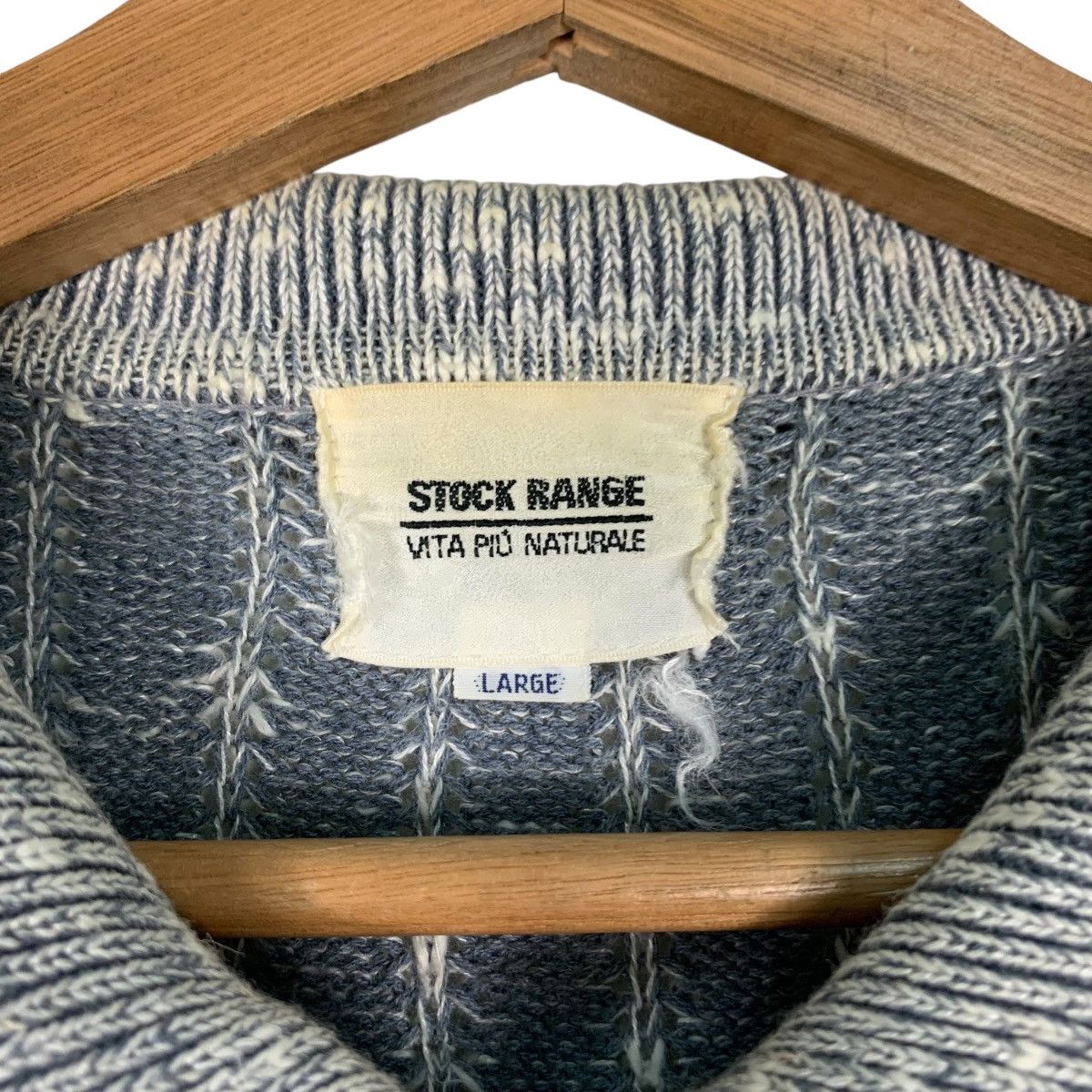 Japanese Brand STOCK RANGE Abstract Design Knitted Polo SS Jumper #1186-C54 Size US L / EU 52-54 / 3 - 12 Thumbnail