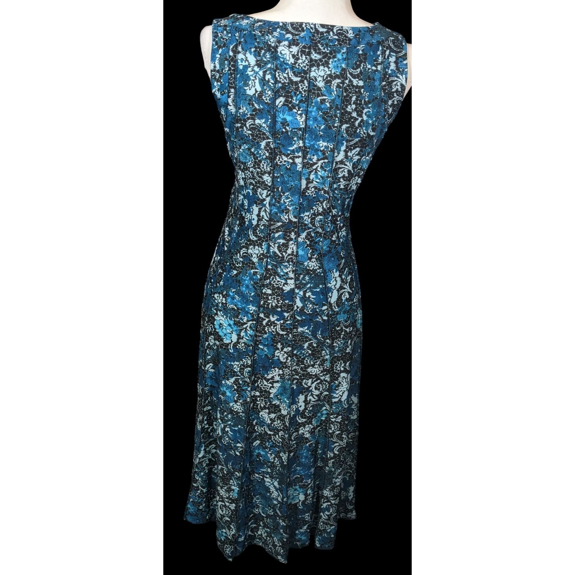 Other PerSeption Concept Blue Floral Sleeveless Dress Size M / US 6-8 / IT 42-44 - 2 Thumbnail