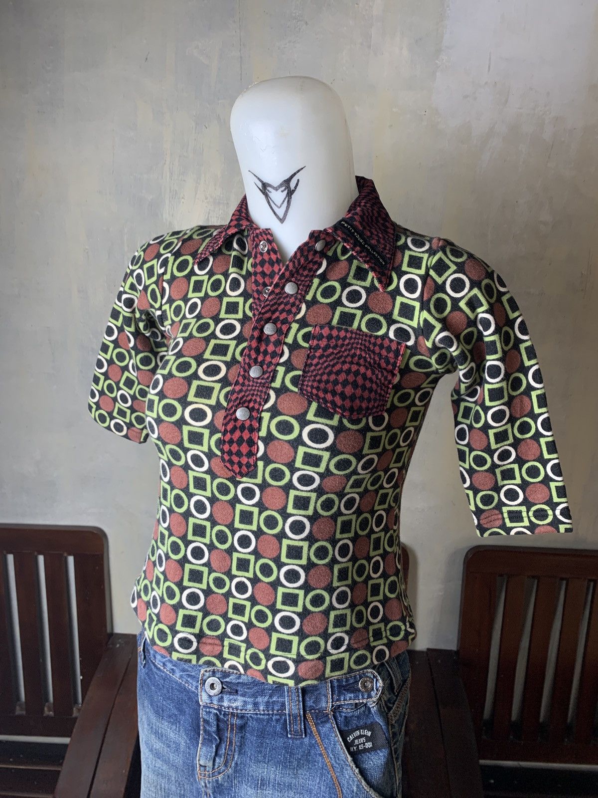 Mr. Junko 2000s Junko Koshino Petite Colection Unique Pattern Polo Top Size XS / US 0-2 / IT 36-38 - 2 Thumbnail
