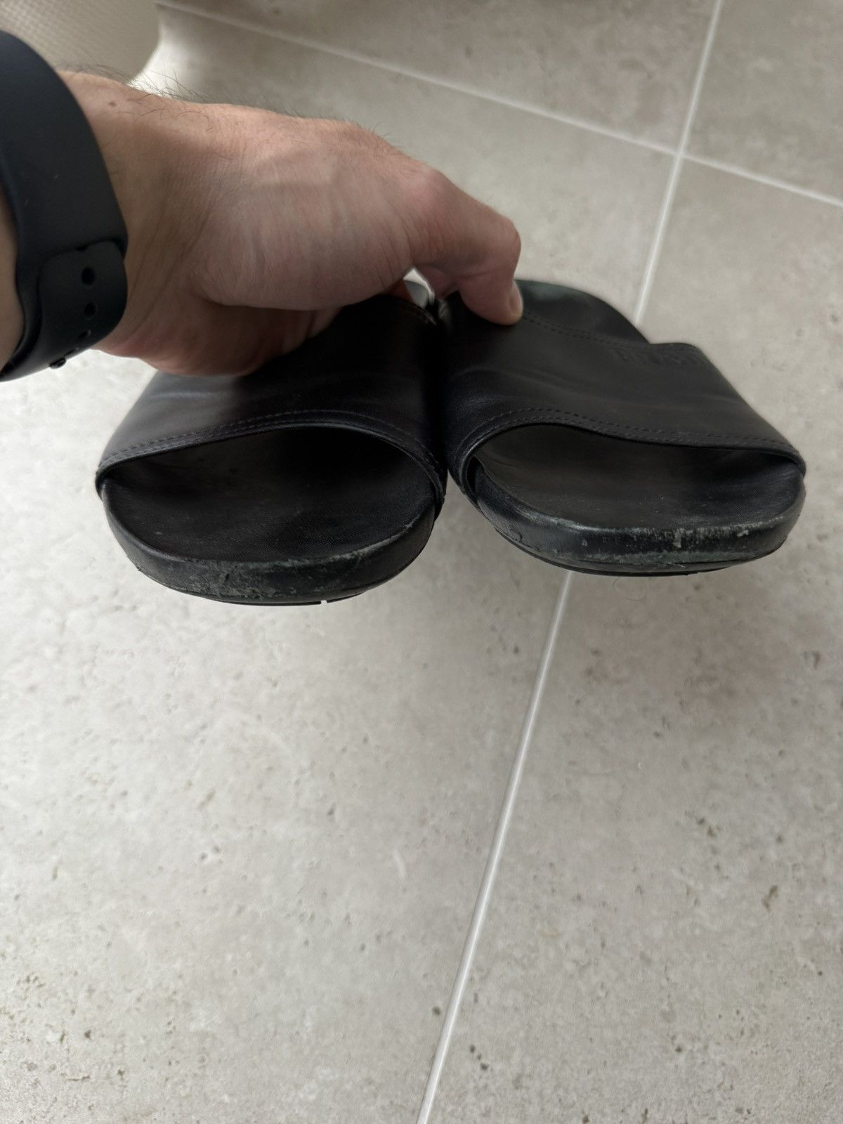Prada PRADA Logo Black Slides Designer Sports Sandals Rare Size US 10.5 / IT 40.5 - 3 Thumbnail