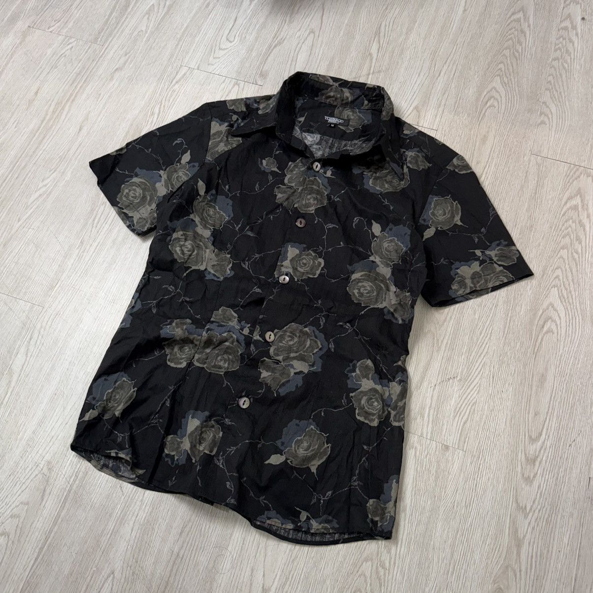 Tornado Mart Tornado Mart flower button up shirt black Size M / US 6-8 / IT 42-44 - 2 Thumbnail
