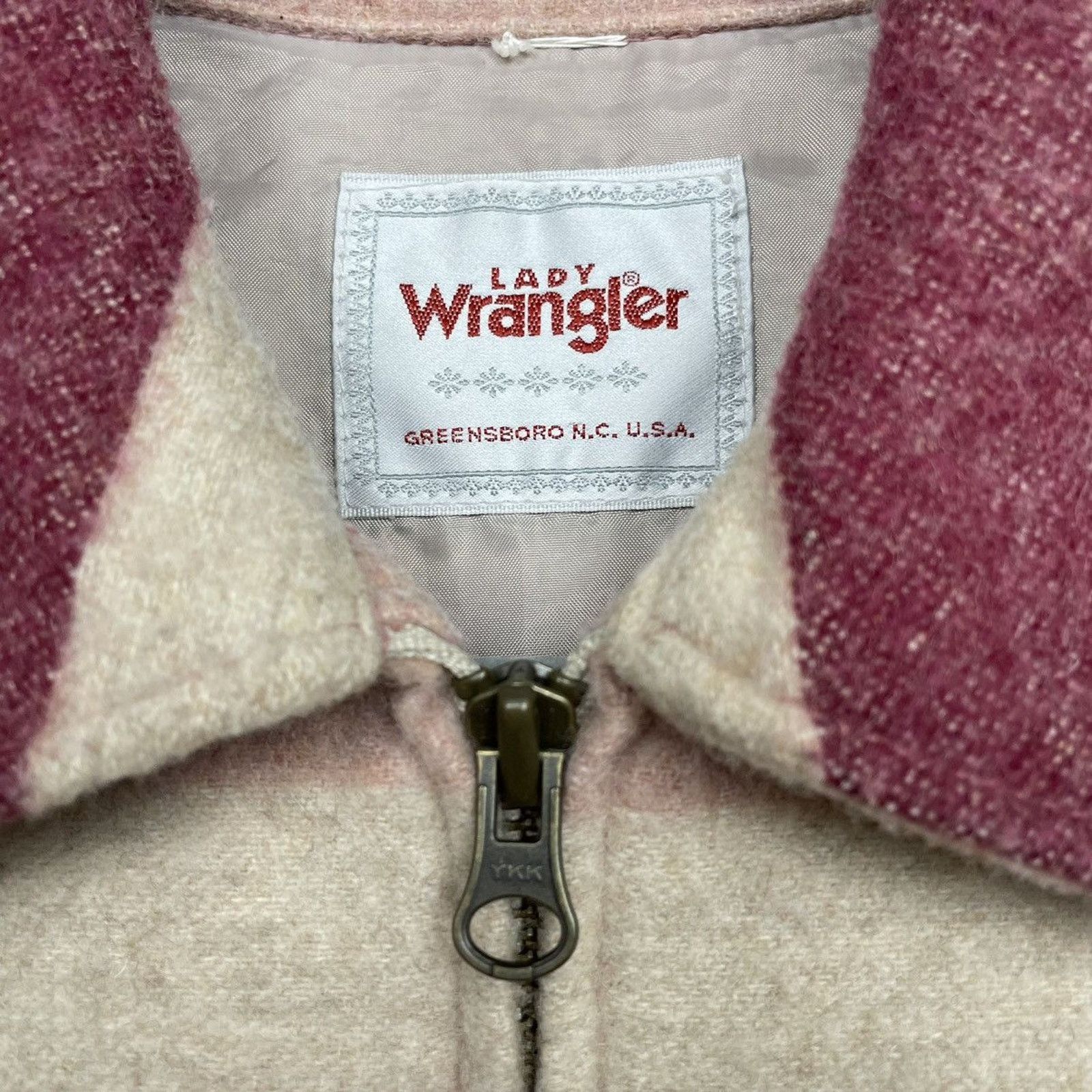 Japanese Brand × Vintage × Wrangler 🇯🇵WRANGLER JAPAN Lady’s Pink Wool Jacket Size M / US 6-8 / IT 42-44 - 5 Thumbnail