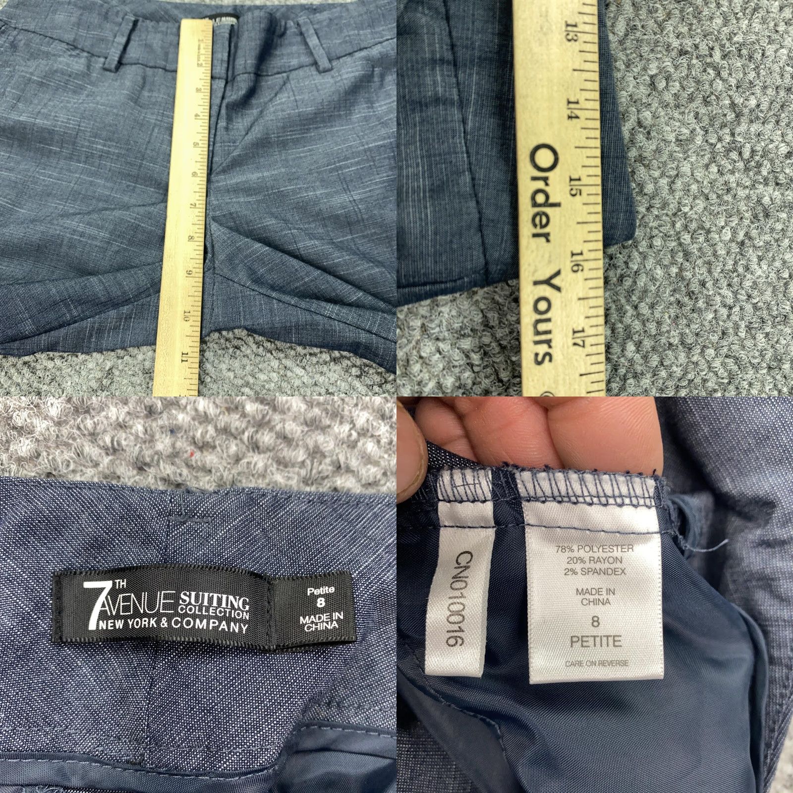 Vintage New York & Company Pants Womens 8 Petite Gray 7th Avenue Dress Bootcut Career Size 30" / US 8 / IT 44 - 8 Thumbnail