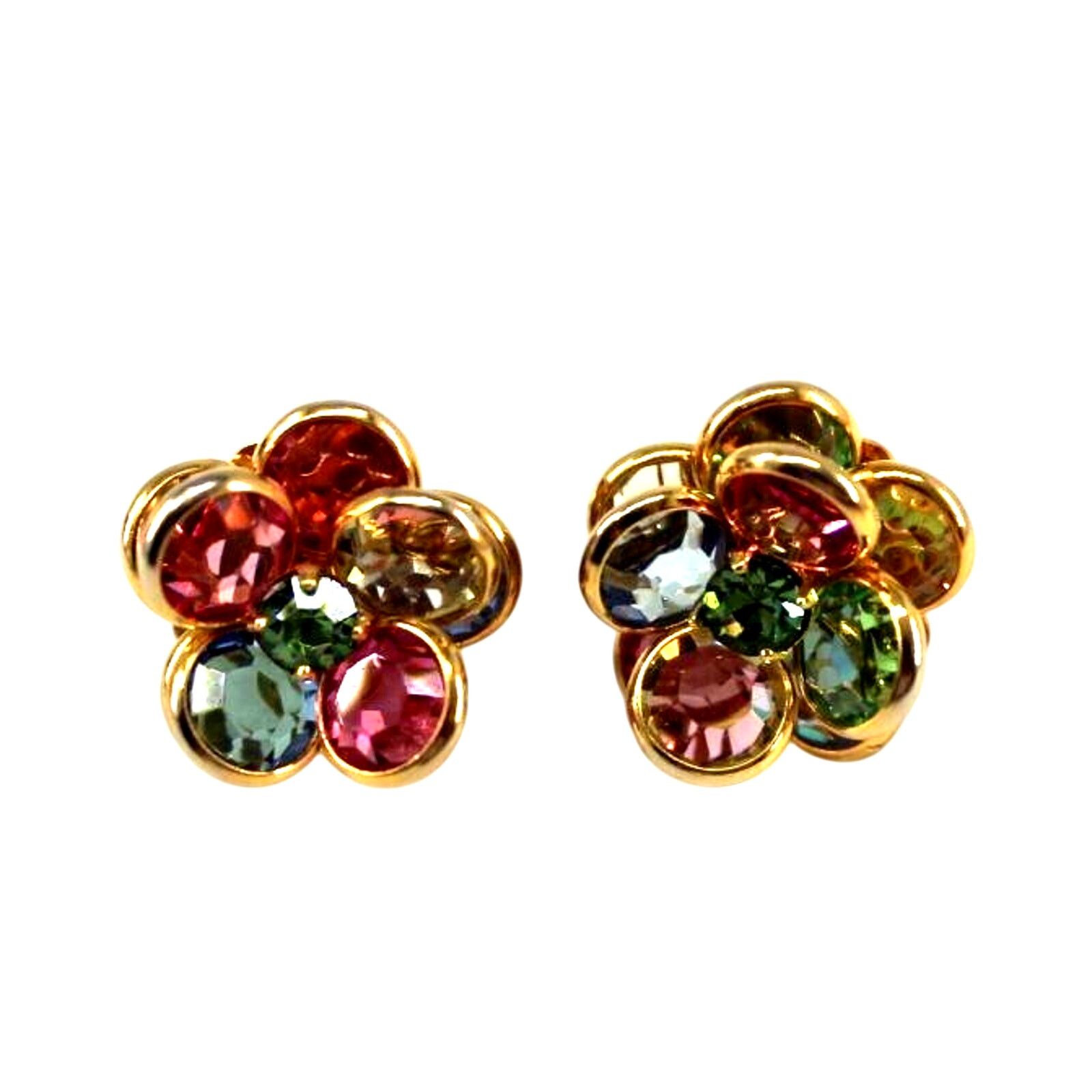 Other Multicolored Crystal Glass Earrings • Bezel Set • Goldtone Size ONE SIZE - 1 Thumbnail
