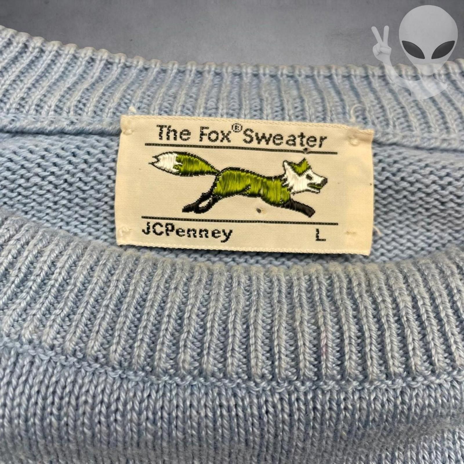 JCPenney JCPenney Fox Sweater Large Light Blue Cotton Vintage 70s USA Size US L / EU 52-54 / 3 - 8 Thumbnail