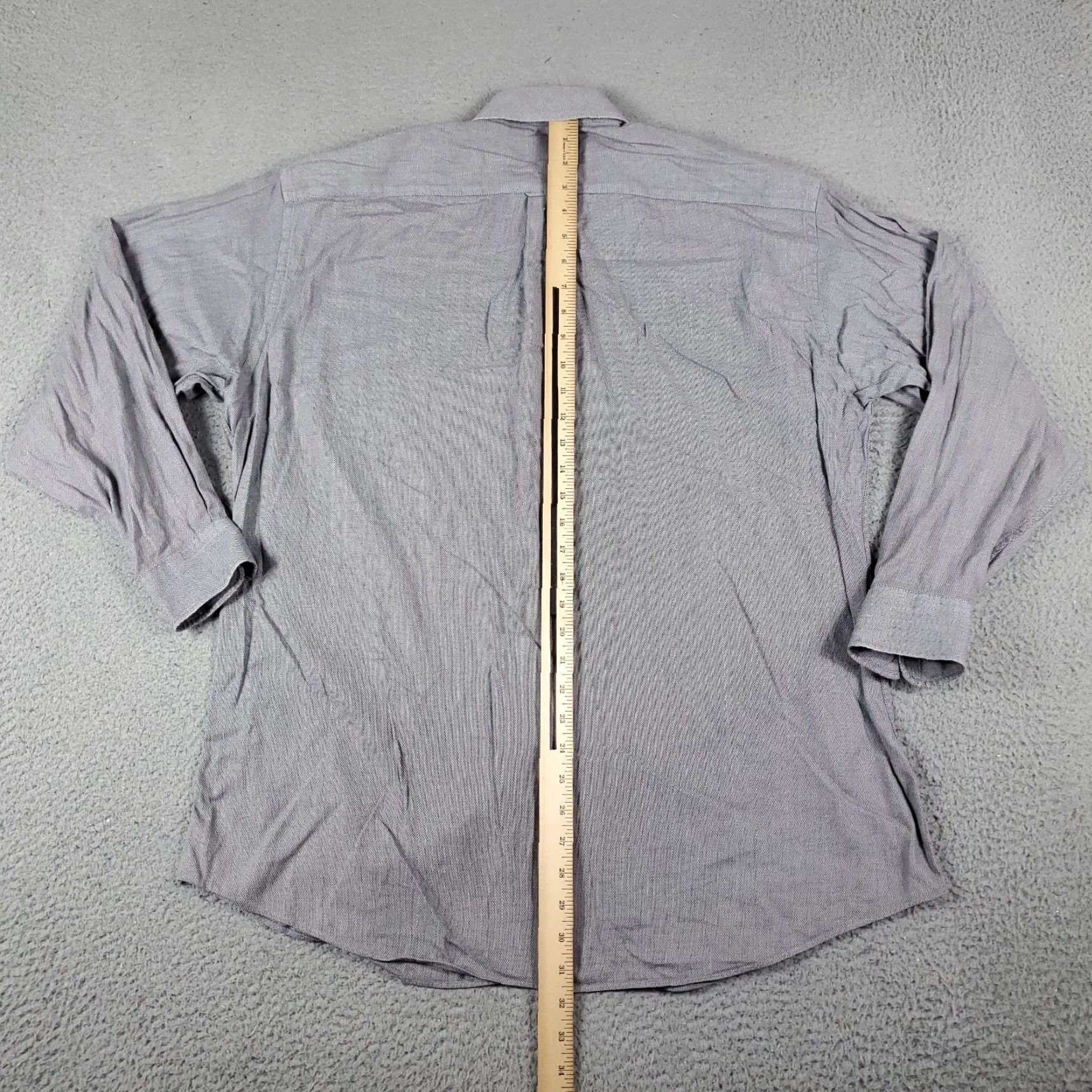 Tommy Hilfiger Tommy Hilfiger Dress Shirt Mens 16 Gray Long Sleeve Button Up Cotton Classic Size 42R - 5 Thumbnail