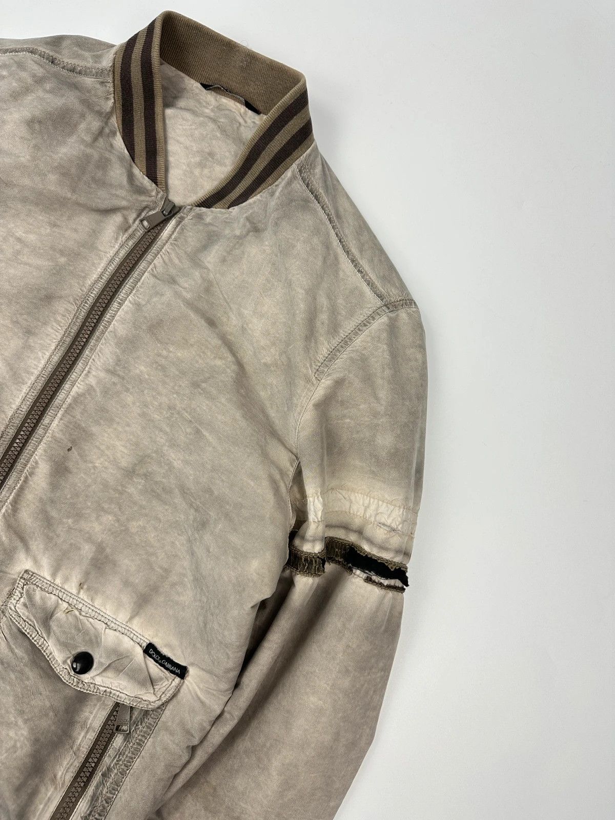 Dolce & Gabbana Dolce & Gabbana Grey Nylon Faded Bomber Jacket Size US M / EU 48-50 / 2 - 6 Thumbnail