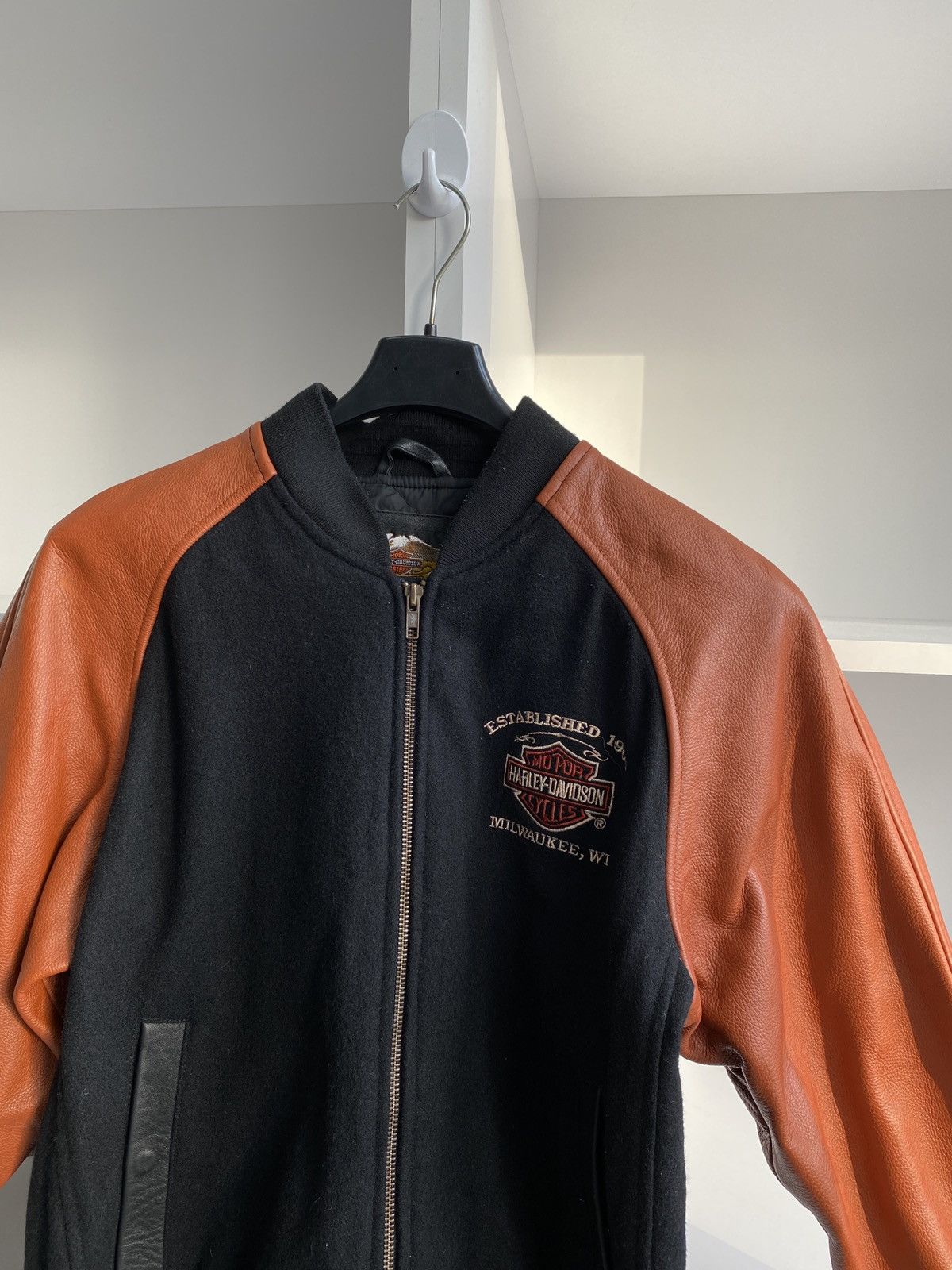 Harley Davidson × Vintage Vintage Womens Harley Davidson Motorcycle Jacket Racing Zip Size M / US 6-8 / IT 42-44 - 6 Thumbnail