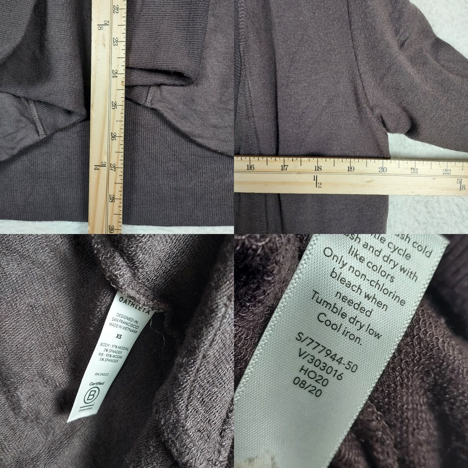 Athleta Athleta Women XS Brown Open Front Cardigan Wrap Jacket Modal Knit Stretch Sweater Cardigan Size XS / US 0-2 / IT 36-38 - 8 Thumbnail