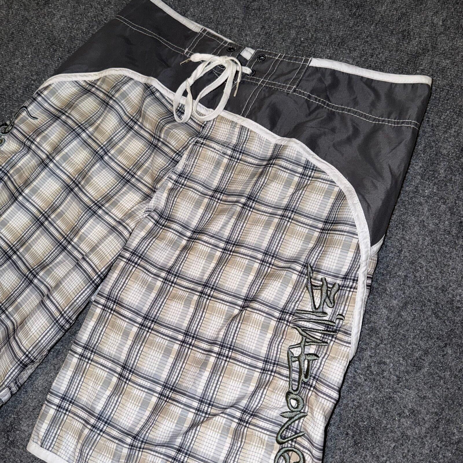 Billabong Billabong Grail Grey Plaid Surf Board Shorts Mens XL Vtg Size US 36 / EU 52 - 2 Thumbnail
