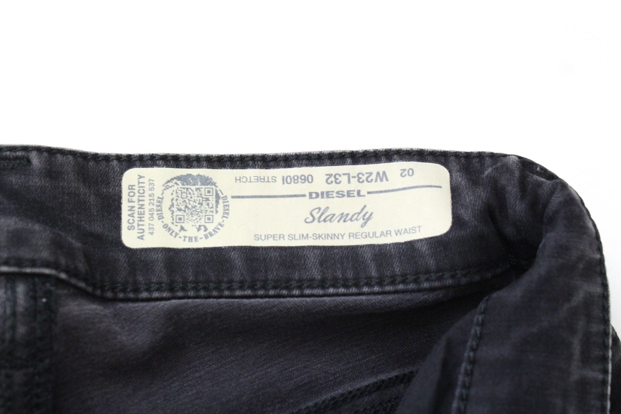 Diesel SLANDY 0680I W23/L32 Grey Stretch Jeans 70474 Size 23" - 5 Thumbnail