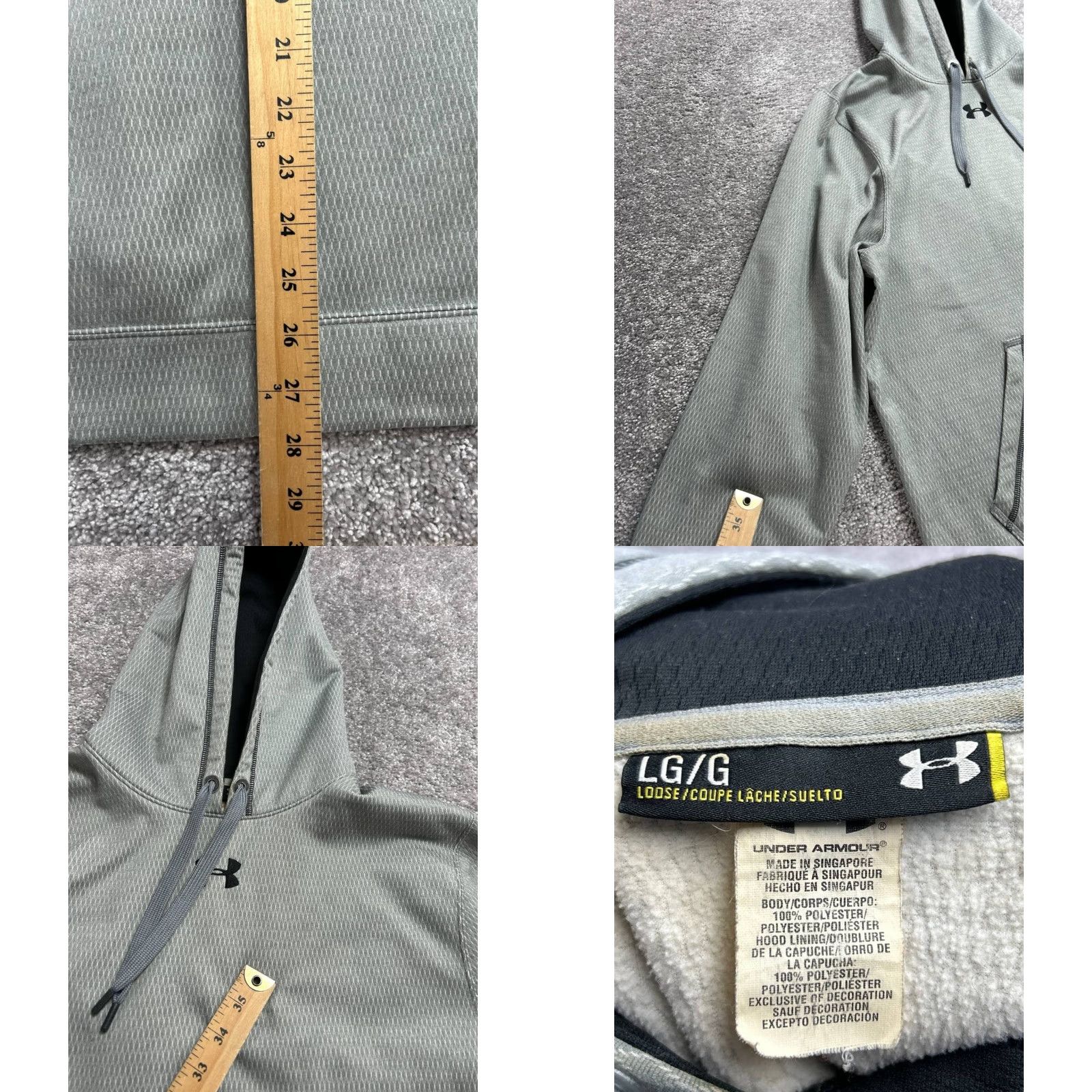 Under Armour Under Armour Hoodie Mens Large Gray Fleece Lined Loose Fit Wrinkle Resistant Size US L / EU 52-54 / 3 - 8 Thumbnail