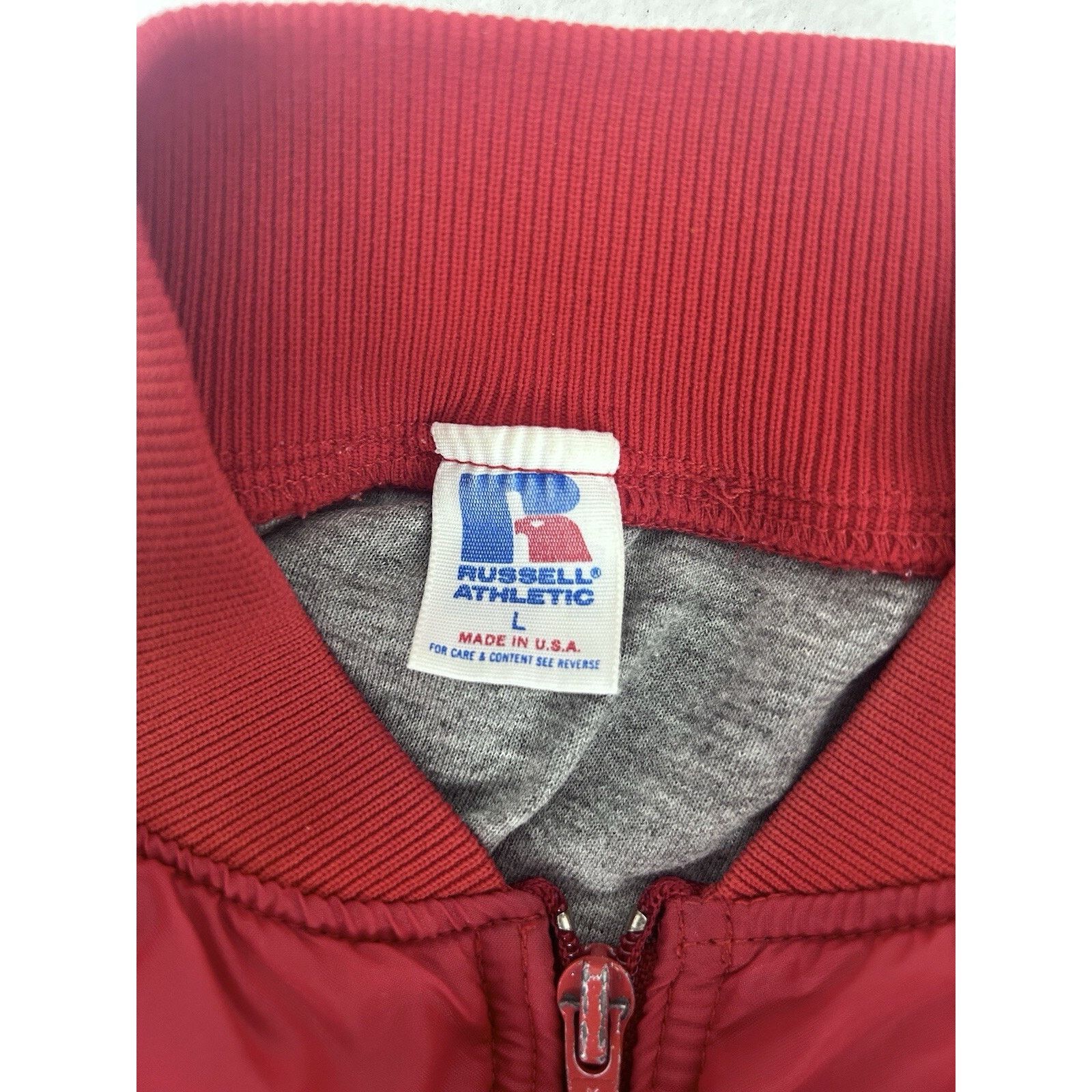Russell Athletic VTG Russell Athletic Red Zip-Up Windbreaker L Eagle Logo Size US L / EU 52-54 / 3 - 9 Thumbnail