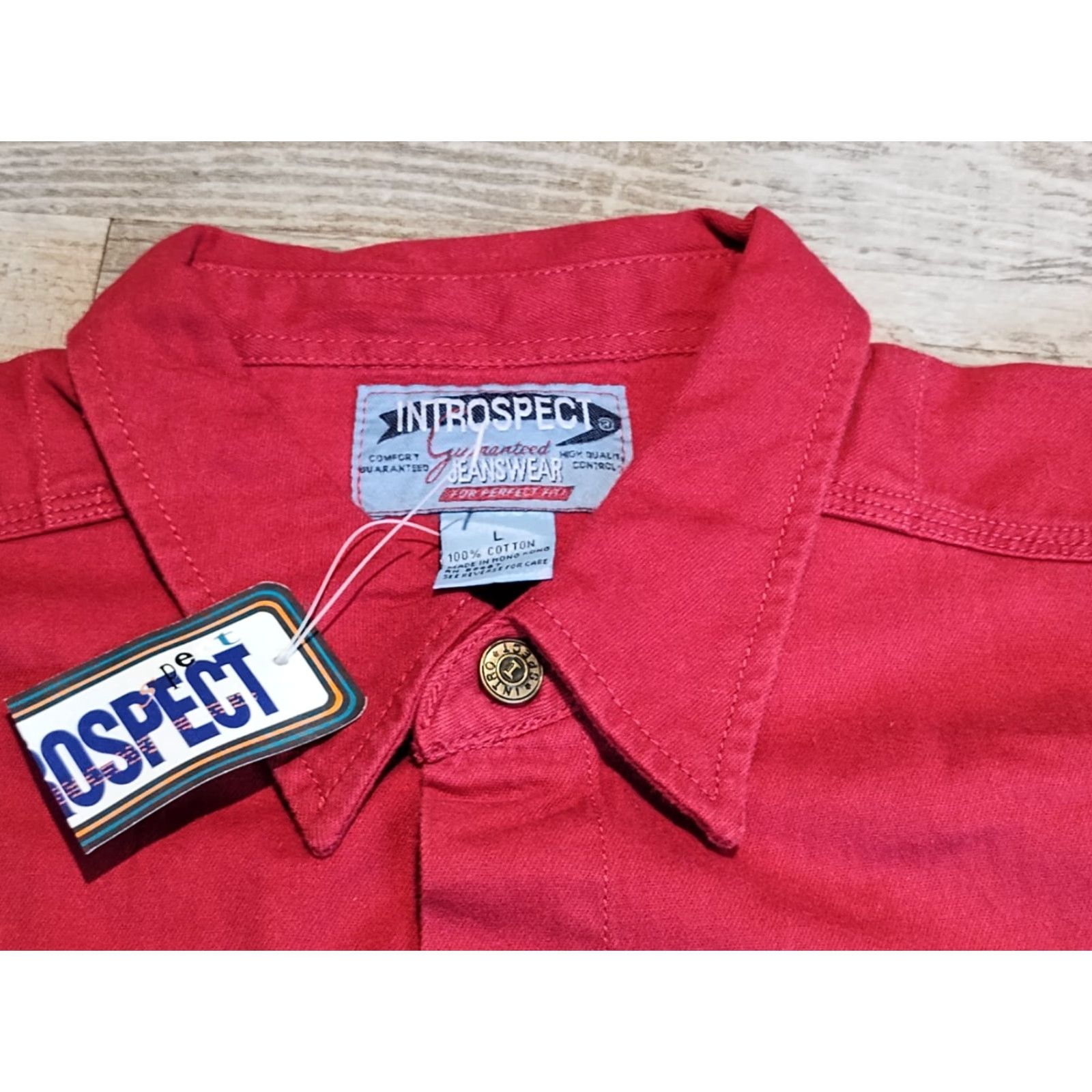 YOKE VINTAGE Introspect Western Long Sleeve Button Up Shirt Mens L Red Cowboy 90s Size US L / EU 52-54 / 3 - 6 Thumbnail