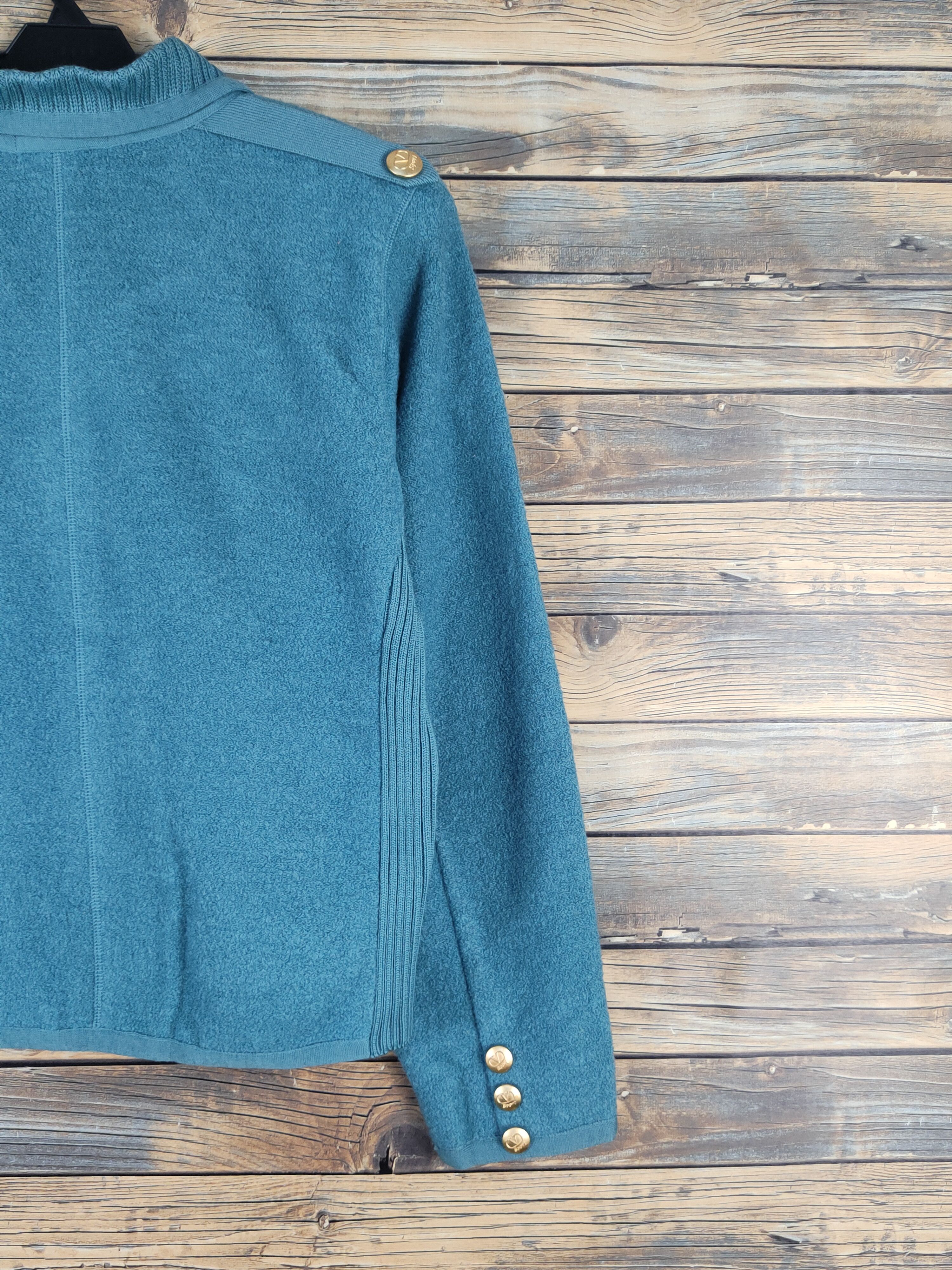 Homespun Knitwear Valentino Garavani Turquoise Knitwear jacket #W1331 Size S / US 4 / IT 40 - 11 Thumbnail