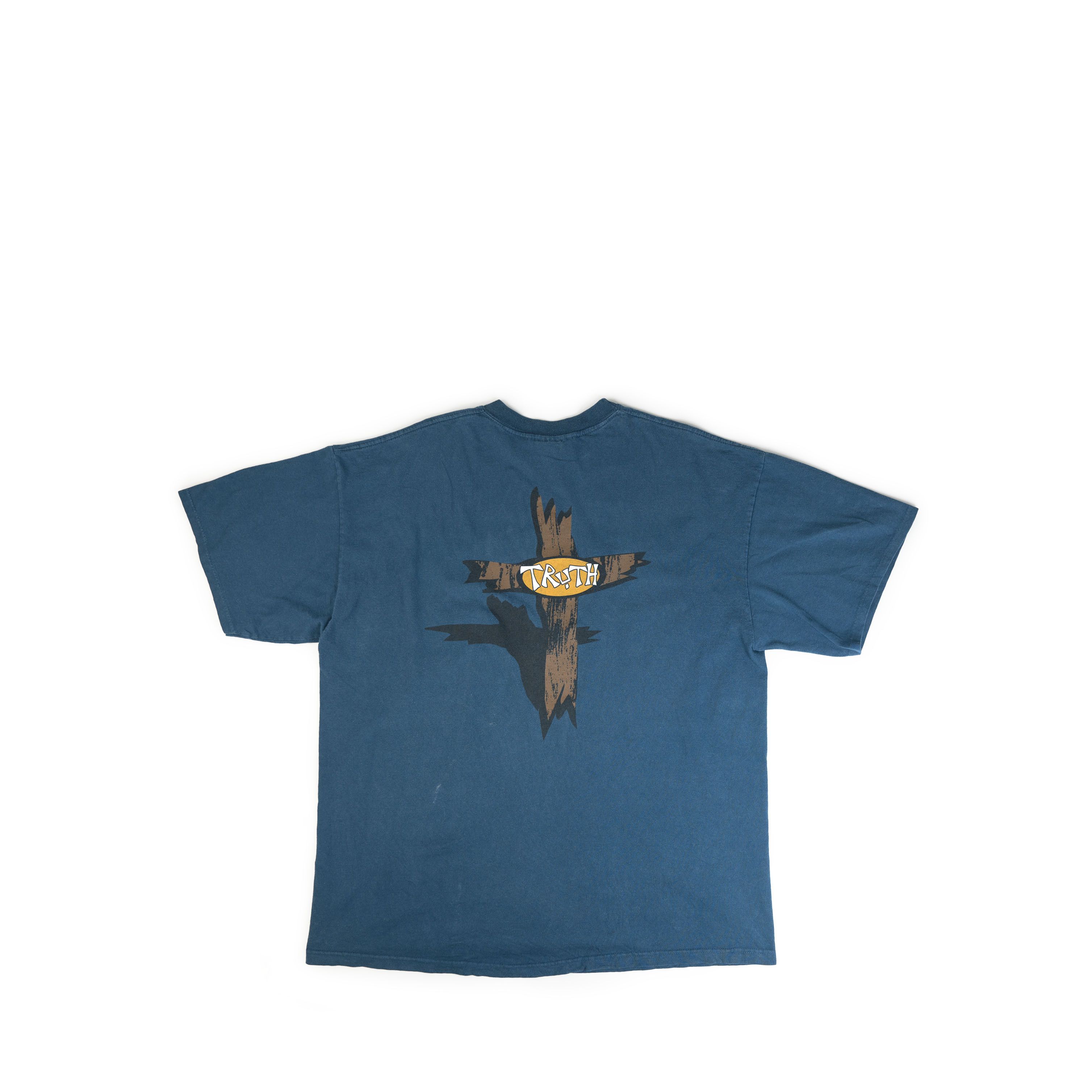 Vintage Vintage 1990's Jesus Cross Truth Tee Shirt Size US XL / EU 56 / 4 - 2 Thumbnail