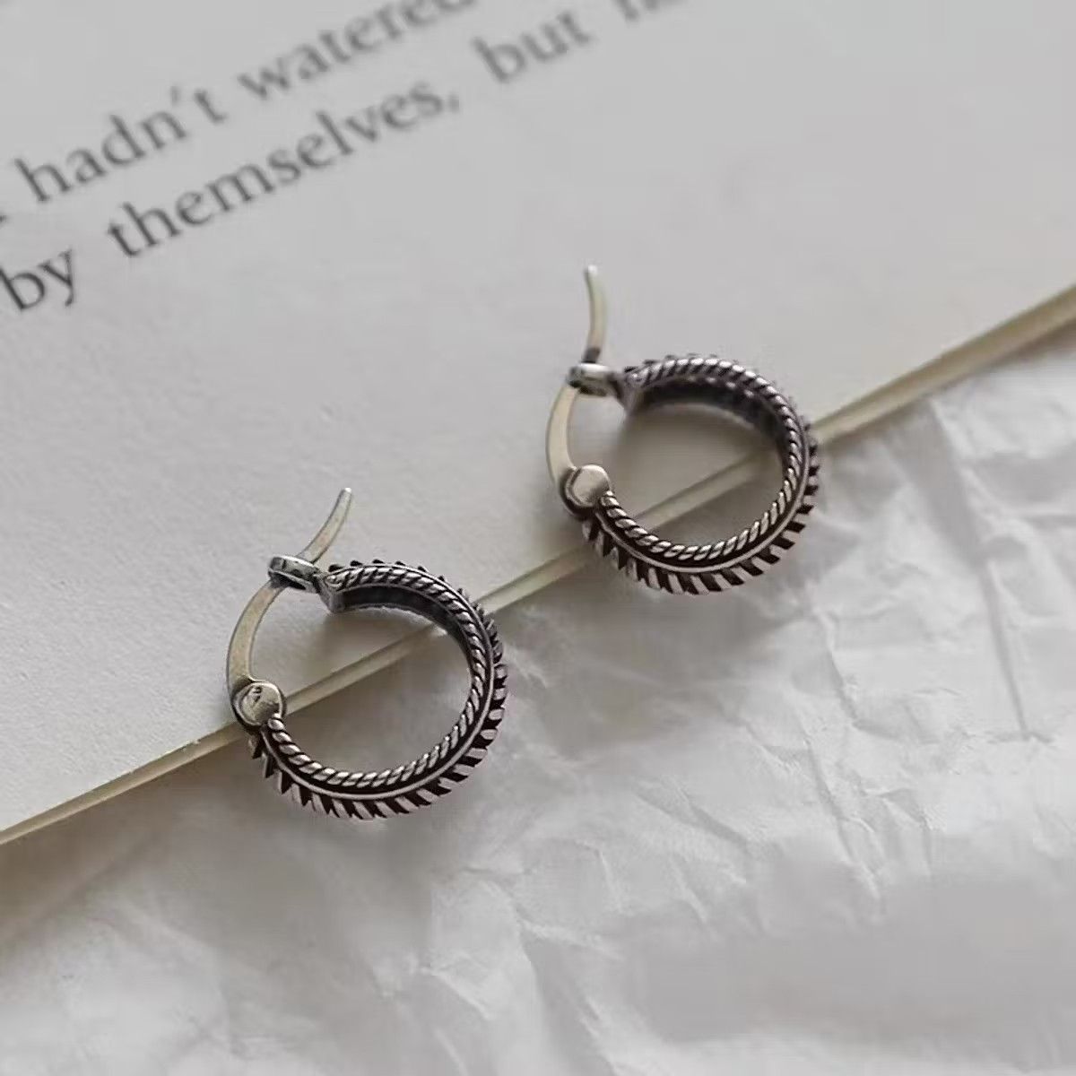Vintage 100%925 silver retro punk earrings Size ONE SIZE - 1 Thumbnail