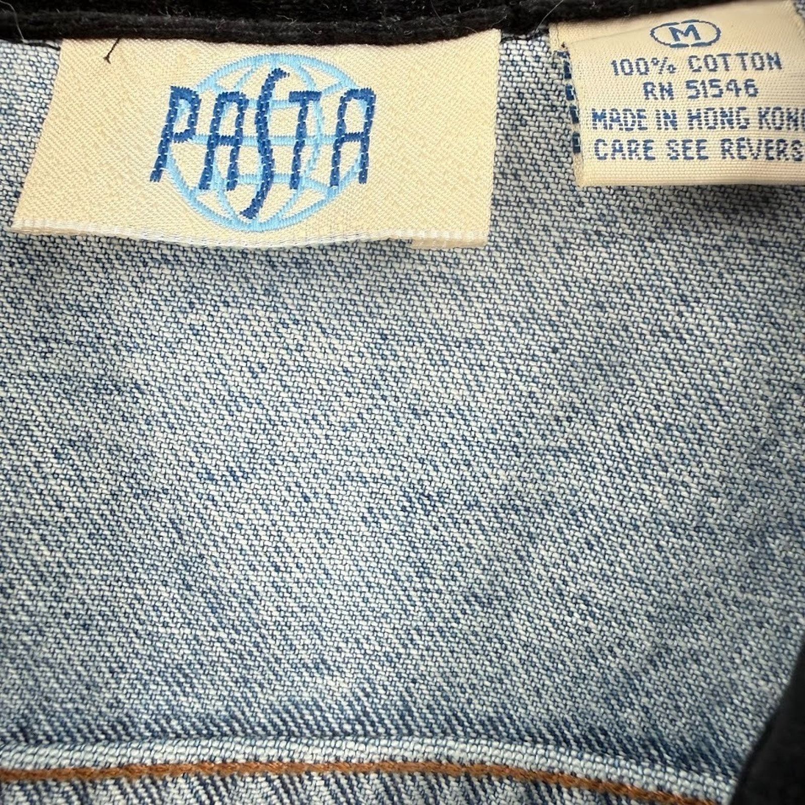 & Other Stories Vintage PASTA Denim Vest Womens Medium Blue JeanWestern 90s Size M / US 6-8 / IT 42-44 - 3 Thumbnail