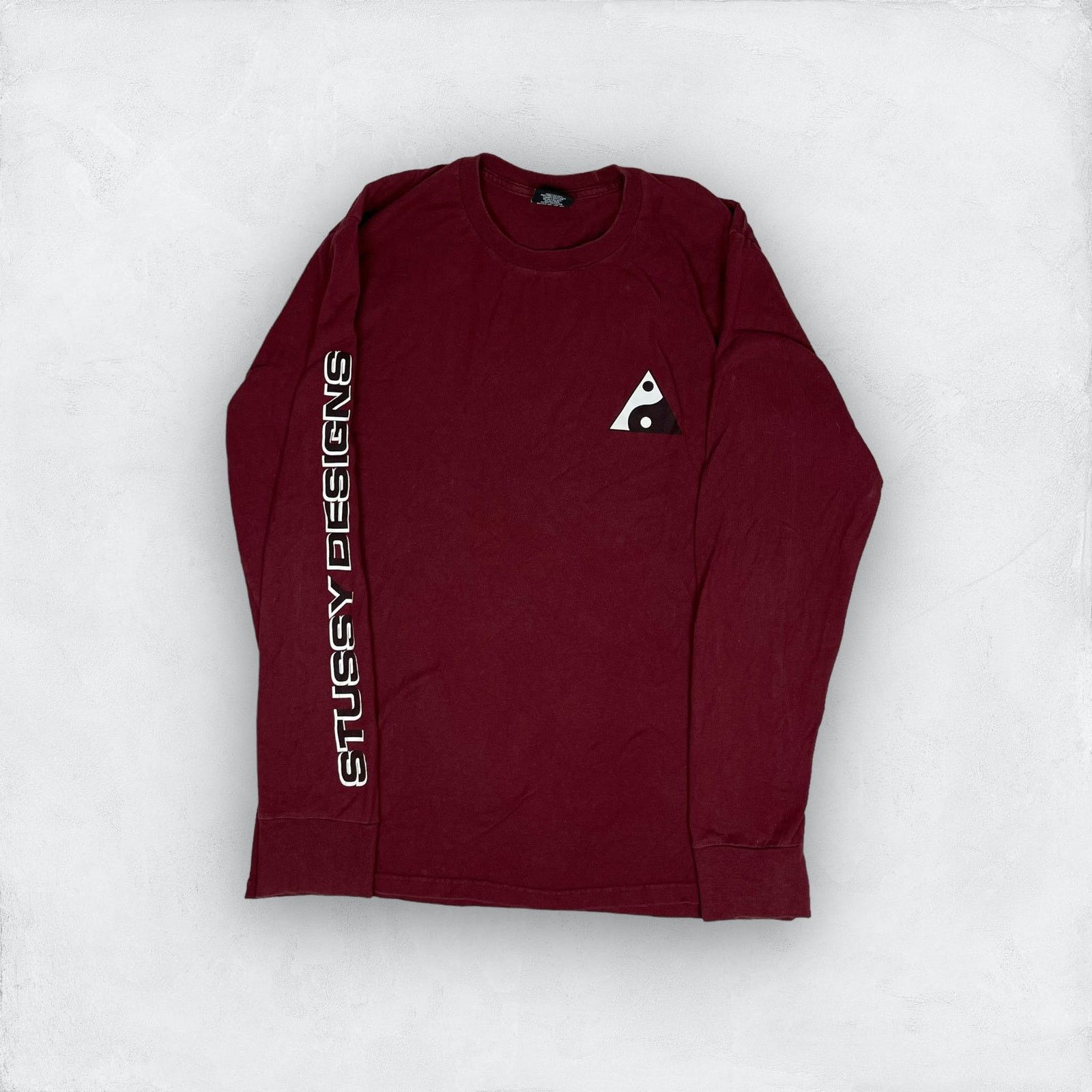 Stussy Stussy Men Maroon Cotton Long Sleeve Pullover T-Shirt Medium Size US M / EU 48-50 / 2 - 1 Thumbnail