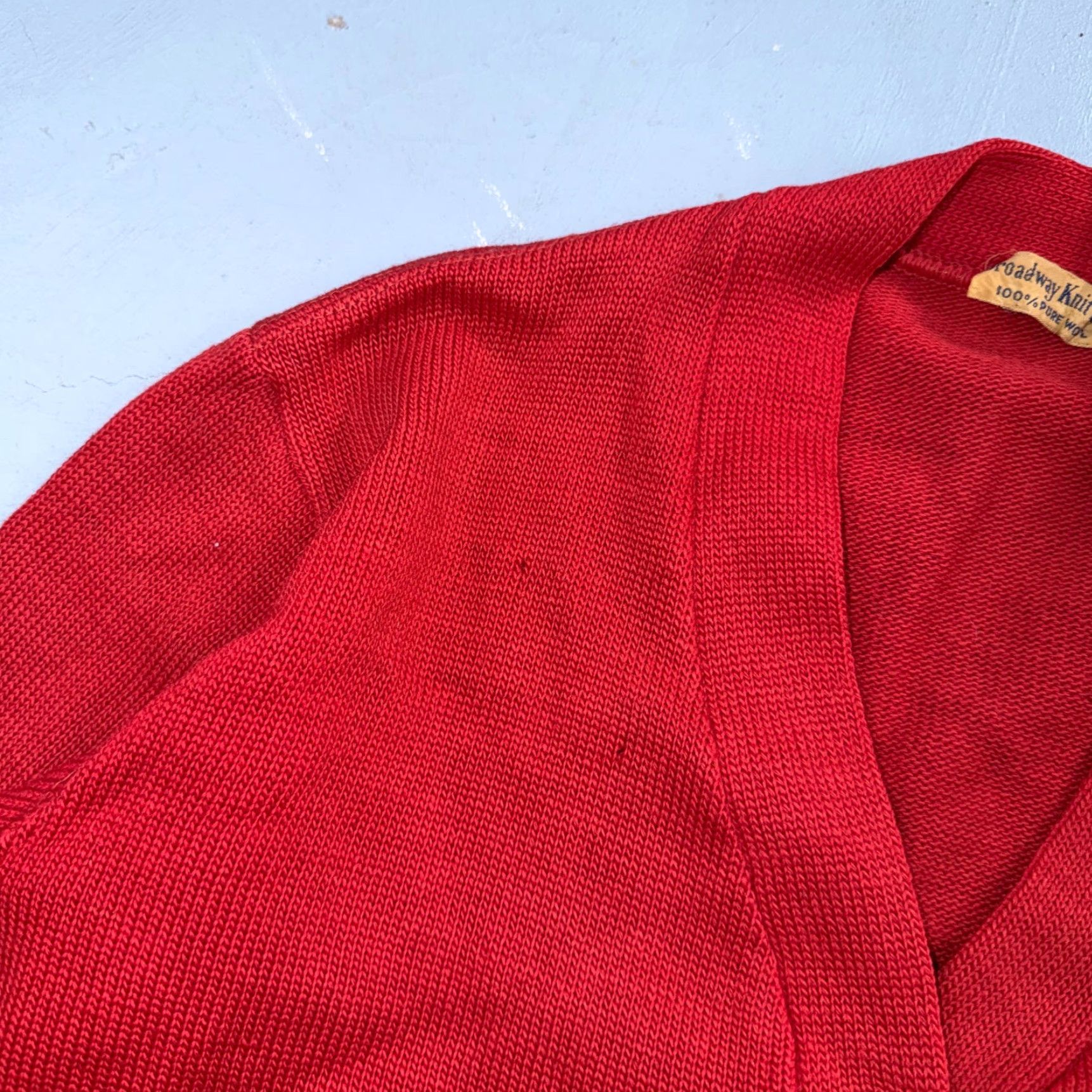 Vintage VTG Broadway Knitting Mills Mens S/M Cardigan 1960s Red Knit Rockabilly Grunge Decade Vintage Look Mens Size US S / EU 44-46 / 1 - 3 Thumbnail
