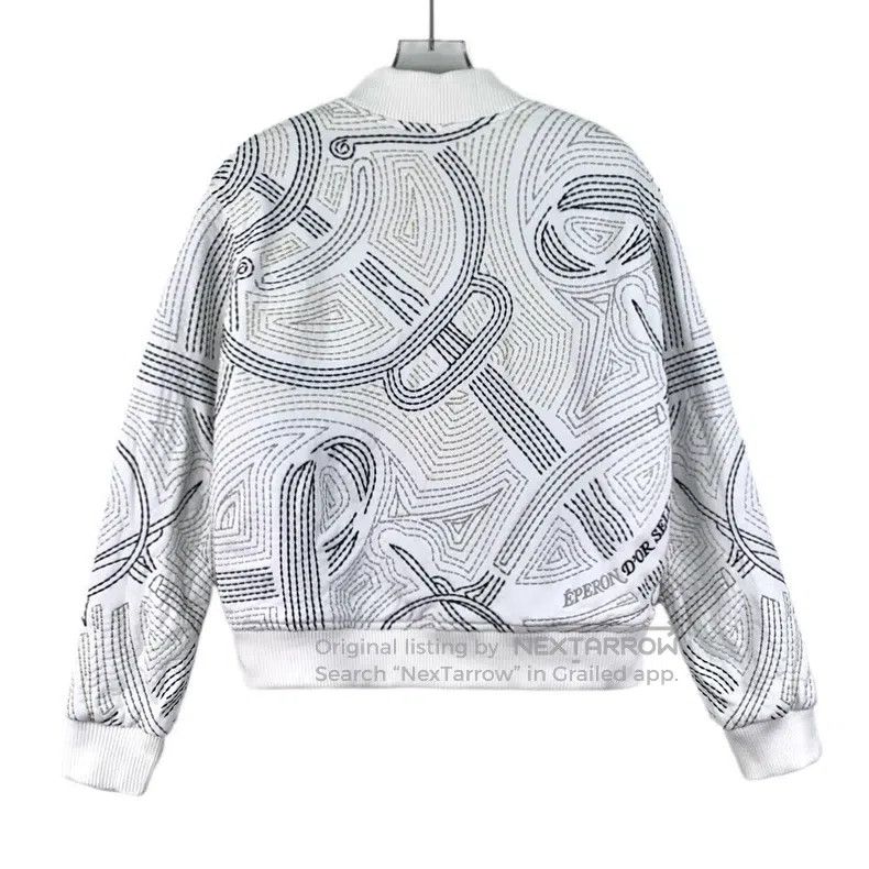 Hermes Hermes White Classic Embroidered Printed Cotton Stand Coll Size XS / US 0-2 / IT 36-38 - 2 Thumbnail