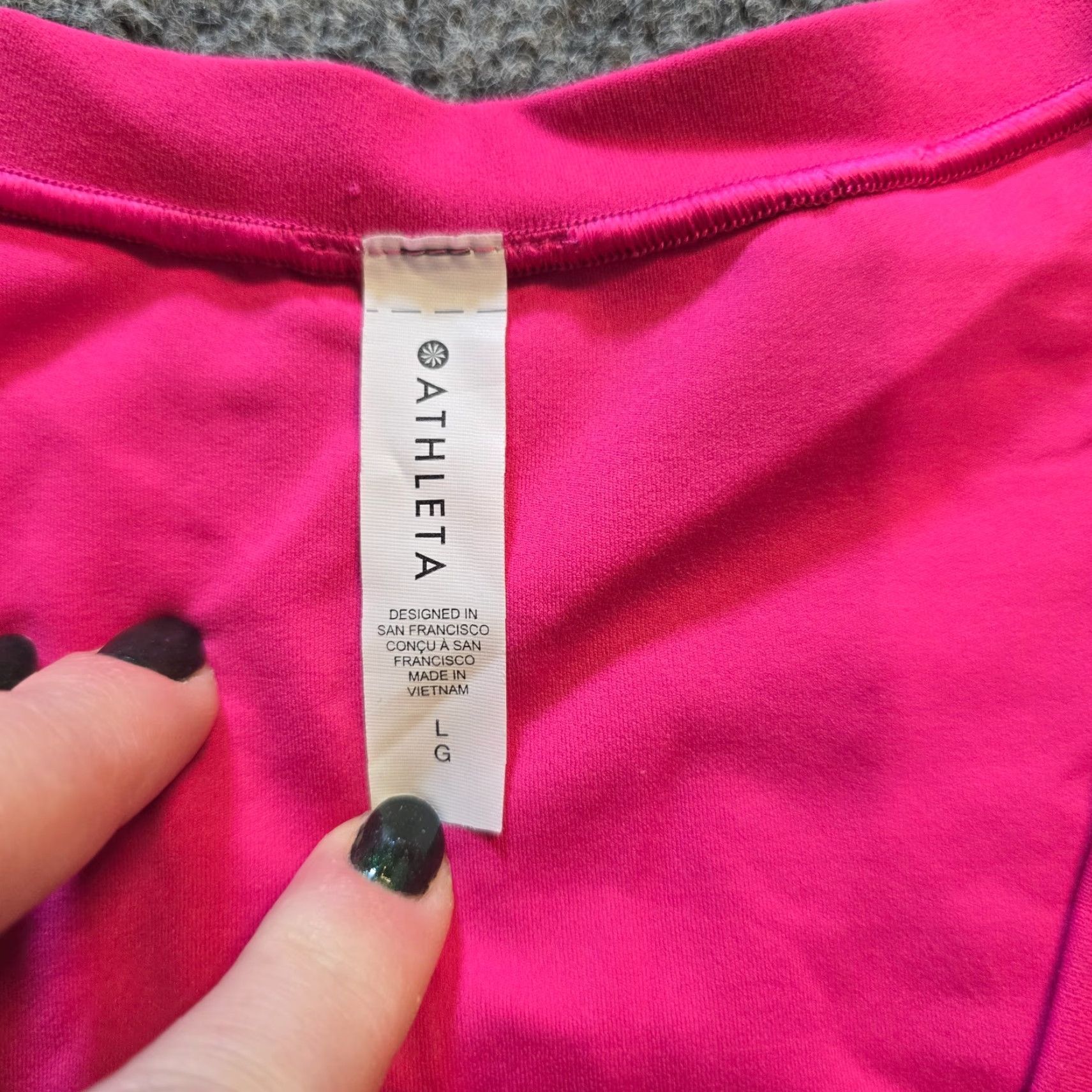 Athleta Athleta Top Women L Pink V Neck Cropped Long Sleeve Performance Workout Shirt Size L / US 10 / IT 46 - 4 Thumbnail