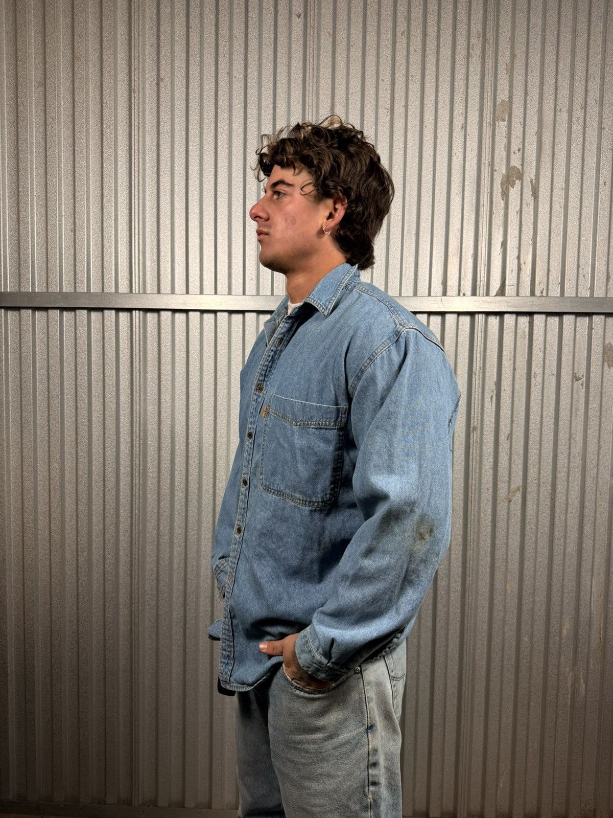 Levi's 70s Vintage Orange Tag Levis Button Up Western Denim Shirt Size US M / EU 48-50 / 2 - 2 Thumbnail