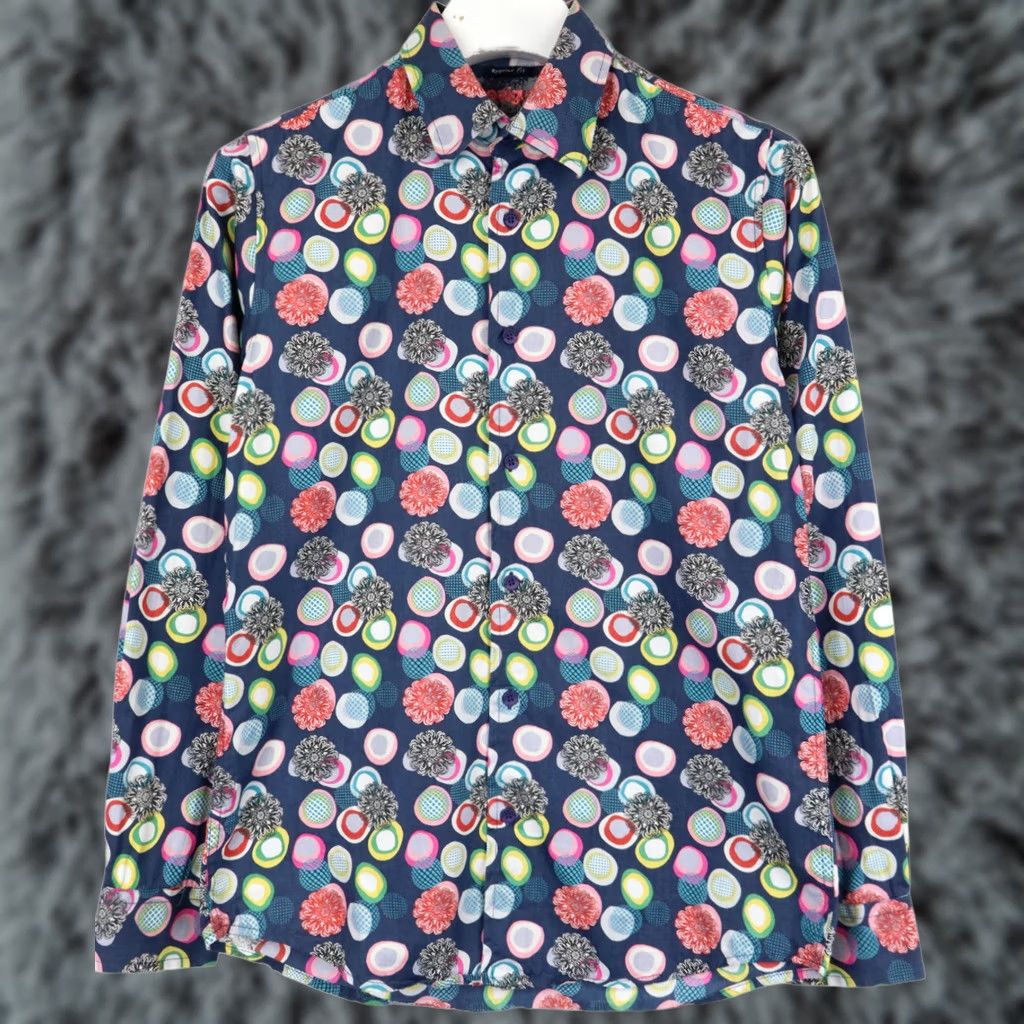 Desigual DESIGUAL Regular Fit Shirt Men's SMALL Multicolor Long Sleeve Collared Button-Up Size US S / EU 44-46 / 1 - 1 Thumbnail