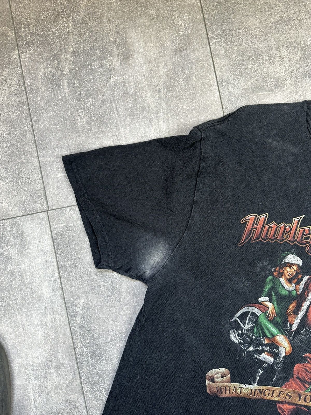 Vintage Harley Davidson 2008 Overprint Logo Santa Bicker Tee Size US L / EU 52-54 / 3 - 5 Thumbnail
