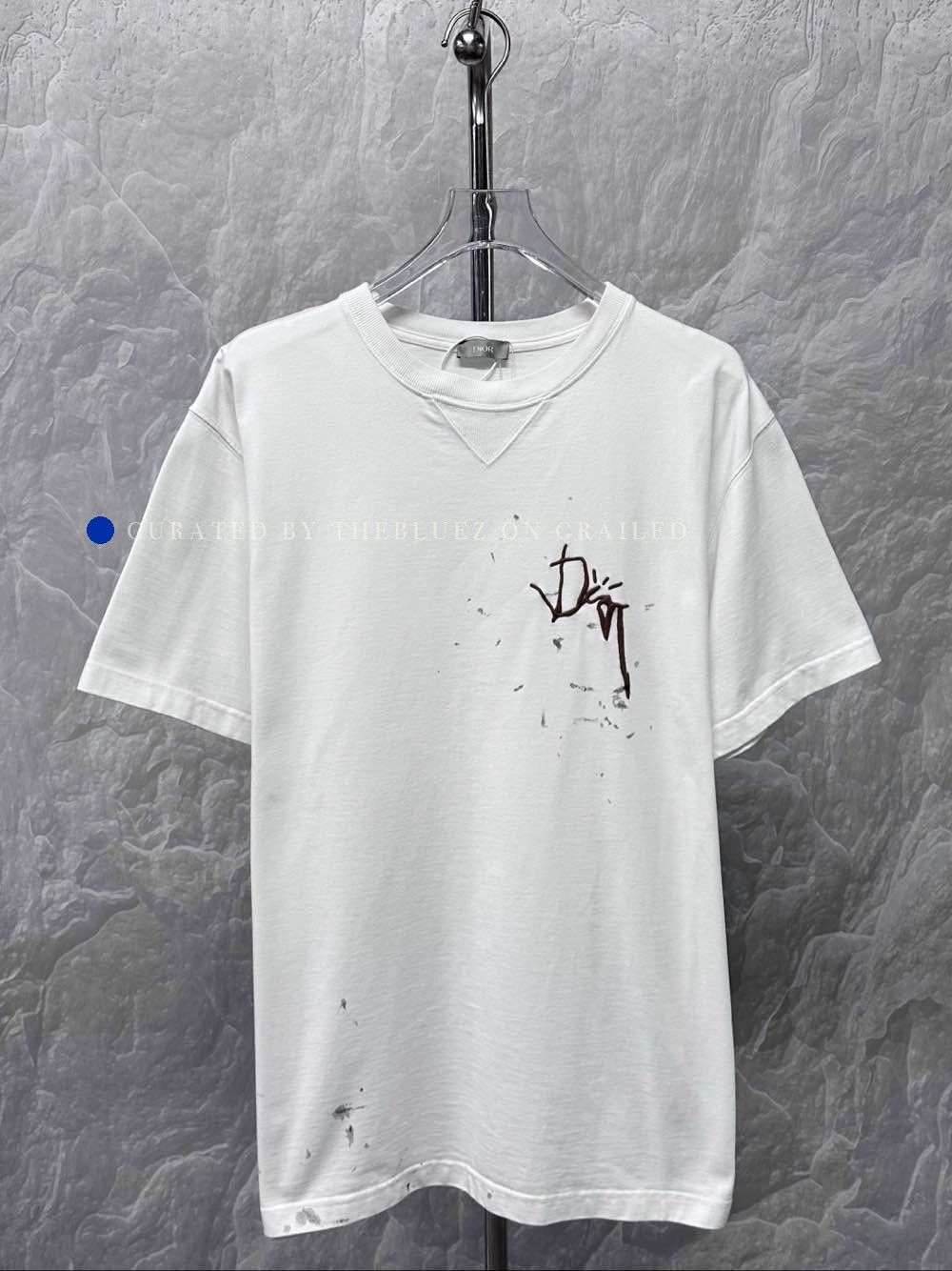 Dior Travis Scott Embroidered White T-Shirt Size US XL / EU 56 / 4 - 1 Thumbnail