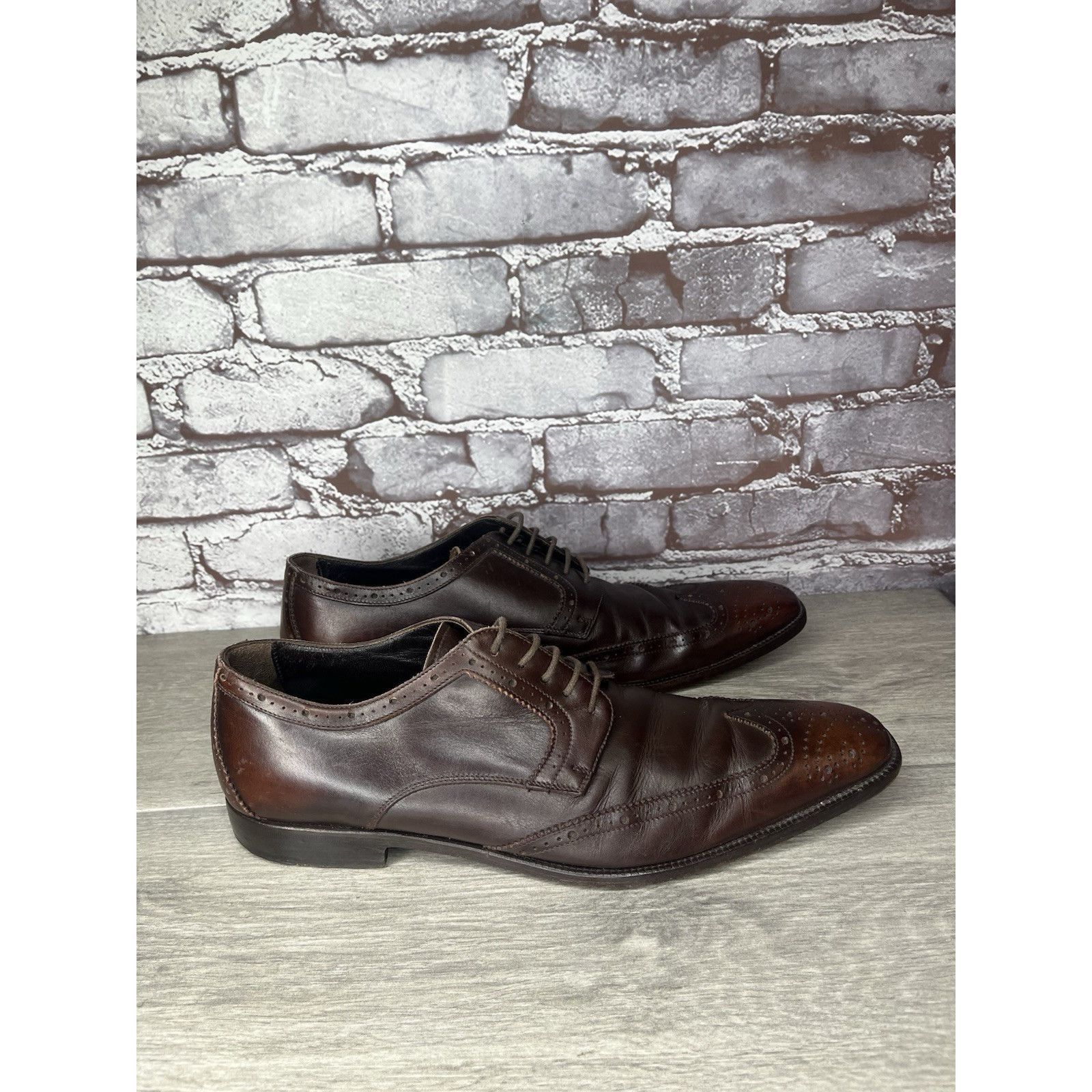 Dolce & Gabbana Dolce & Gabbana Brown Leather Oxfords Lace Up Wingtip Shoes Size US 7.5 / EU 40-41 - 11 Thumbnail