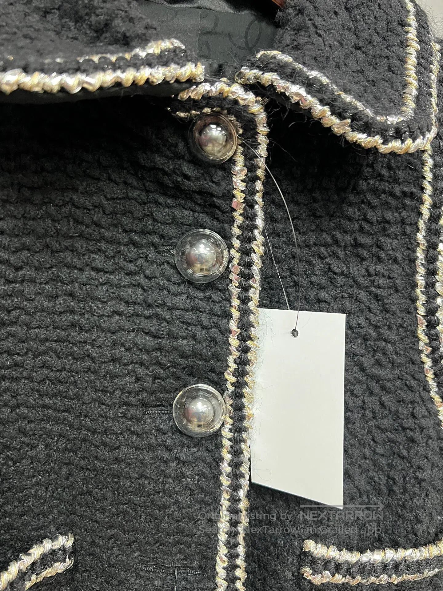 Chanel Chanel Black Silver Trimmed Jacket. Size M / US 6-8 / IT 42-44 - 3 Thumbnail