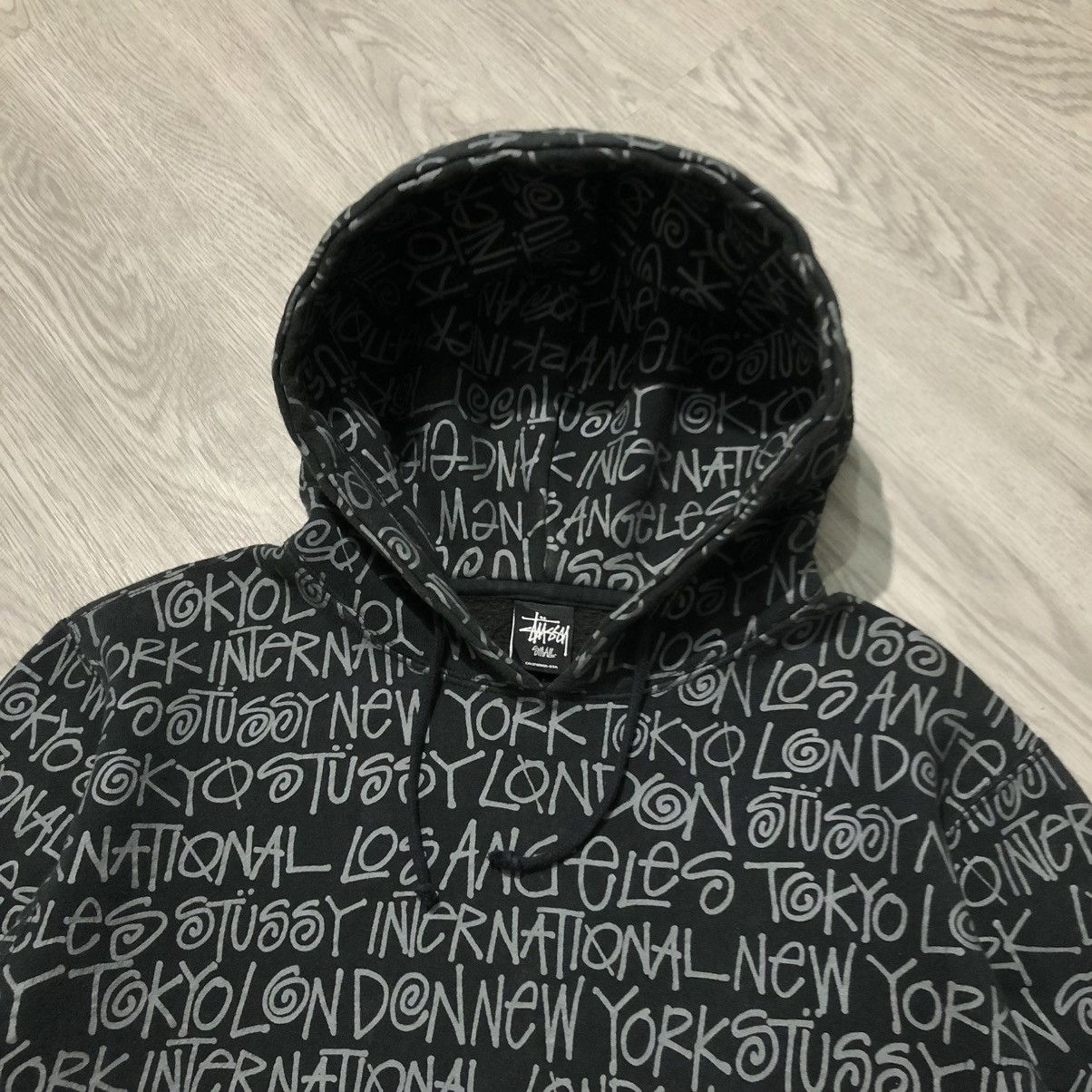 Stussy 2000s Stussy World Tour Monogram Logo Pull Over Hoodie Black Size US L / EU 52-54 / 3 - 8 Thumbnail