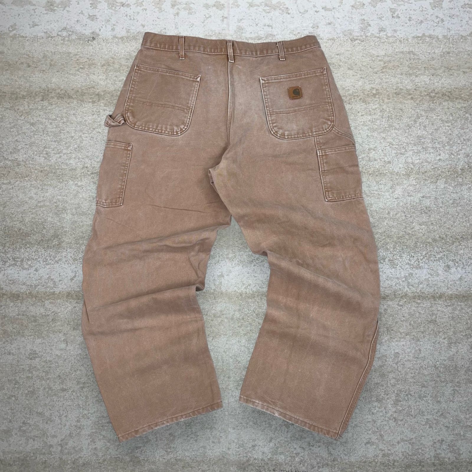 image of Vintage Carhartt Carpenter Pants Usa Tan Canvas Baggy 90S, Men's (Size 38)