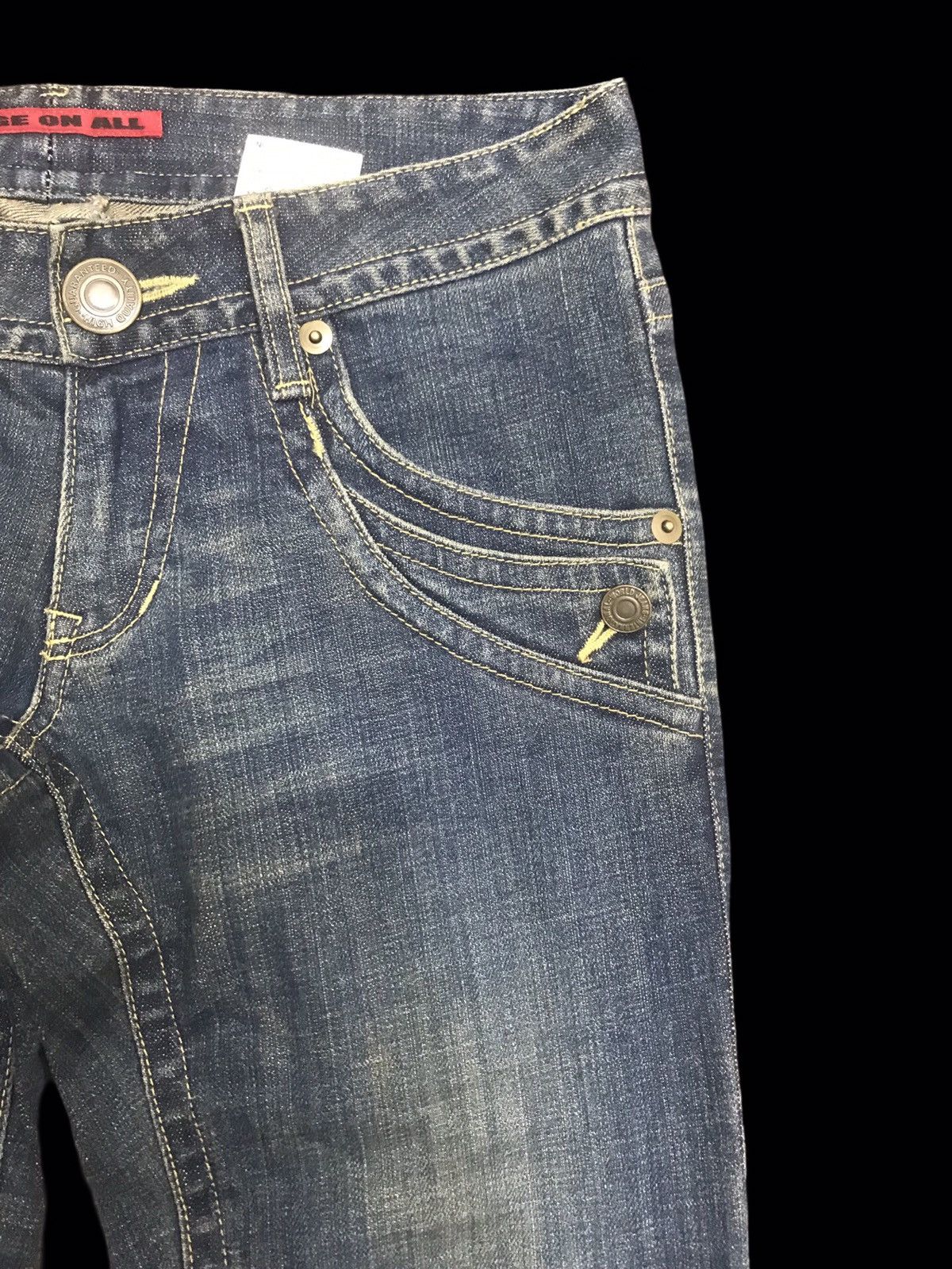 Designer × Japanese Brand 💥FLARE💥EDGE ON ALL MULTIPOCKETS FLARE DENIM F355 Size 29" - 4 Thumbnail