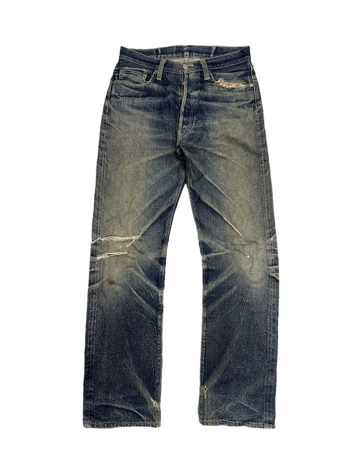 Denime Vintage Denime Faded Honeycomb Selvedge Distressed Jeans Size US 30 / EU 46 - 2 Thumbnail