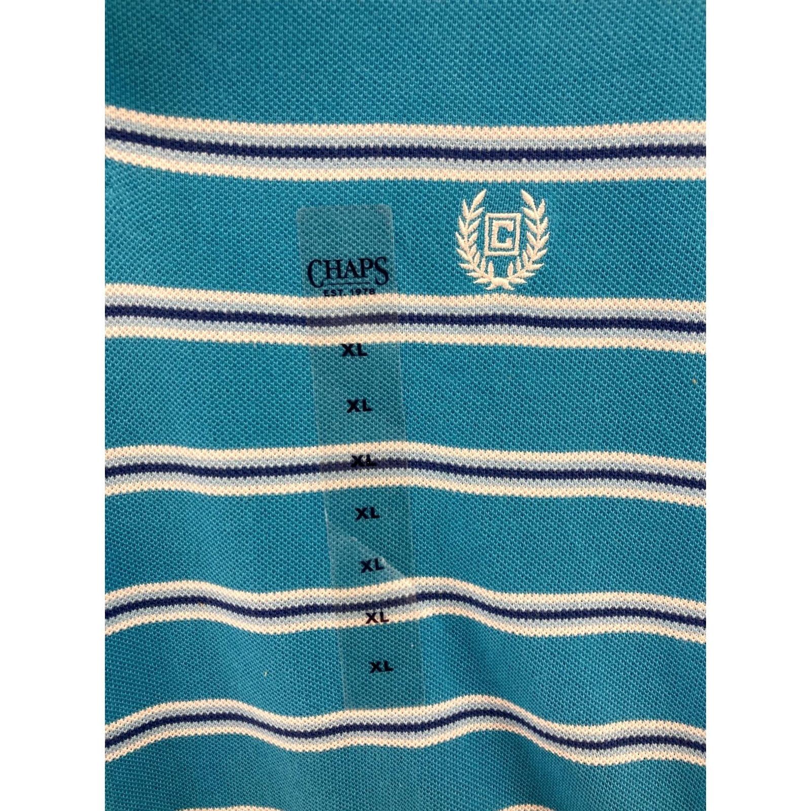 Chaps Chaps Polo Shirt XL Striped Blue Logo Golf NWT Mens Shirt Size US XL / EU 56 / 4 - 4 Thumbnail