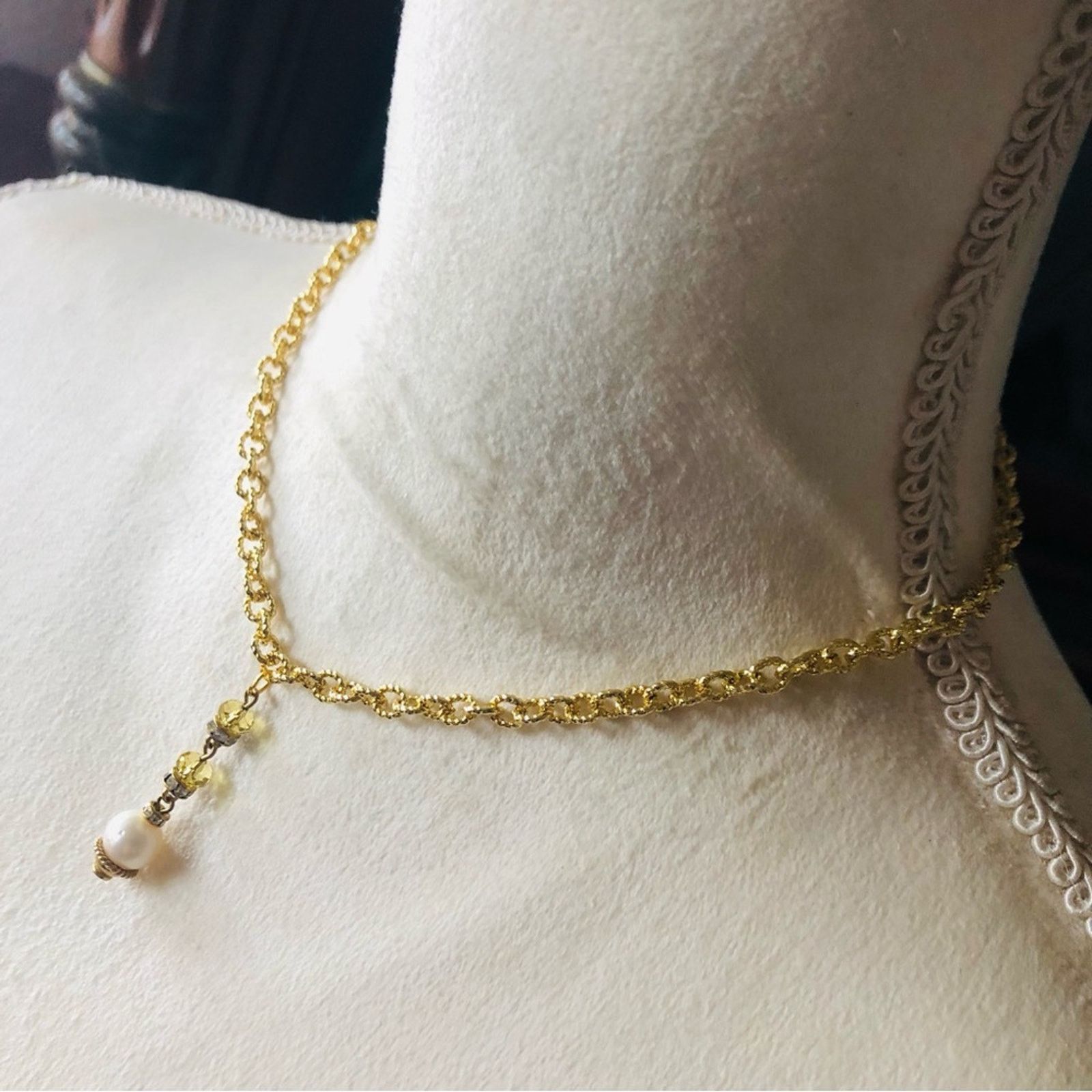 Handmade Hand crafted genuine pearl pendant necklace Size ONE SIZE - 4 Thumbnail