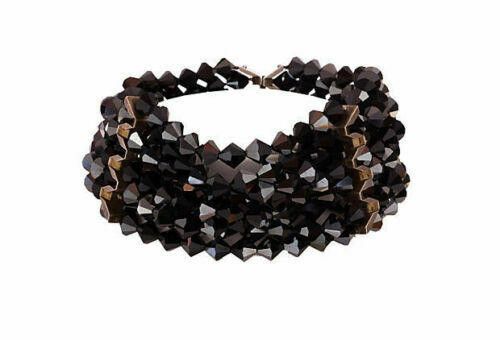 Designer Artisan Sterling Silver Handmade Bicone Black Glass Necklace Size ONE SIZE - 1 Thumbnail