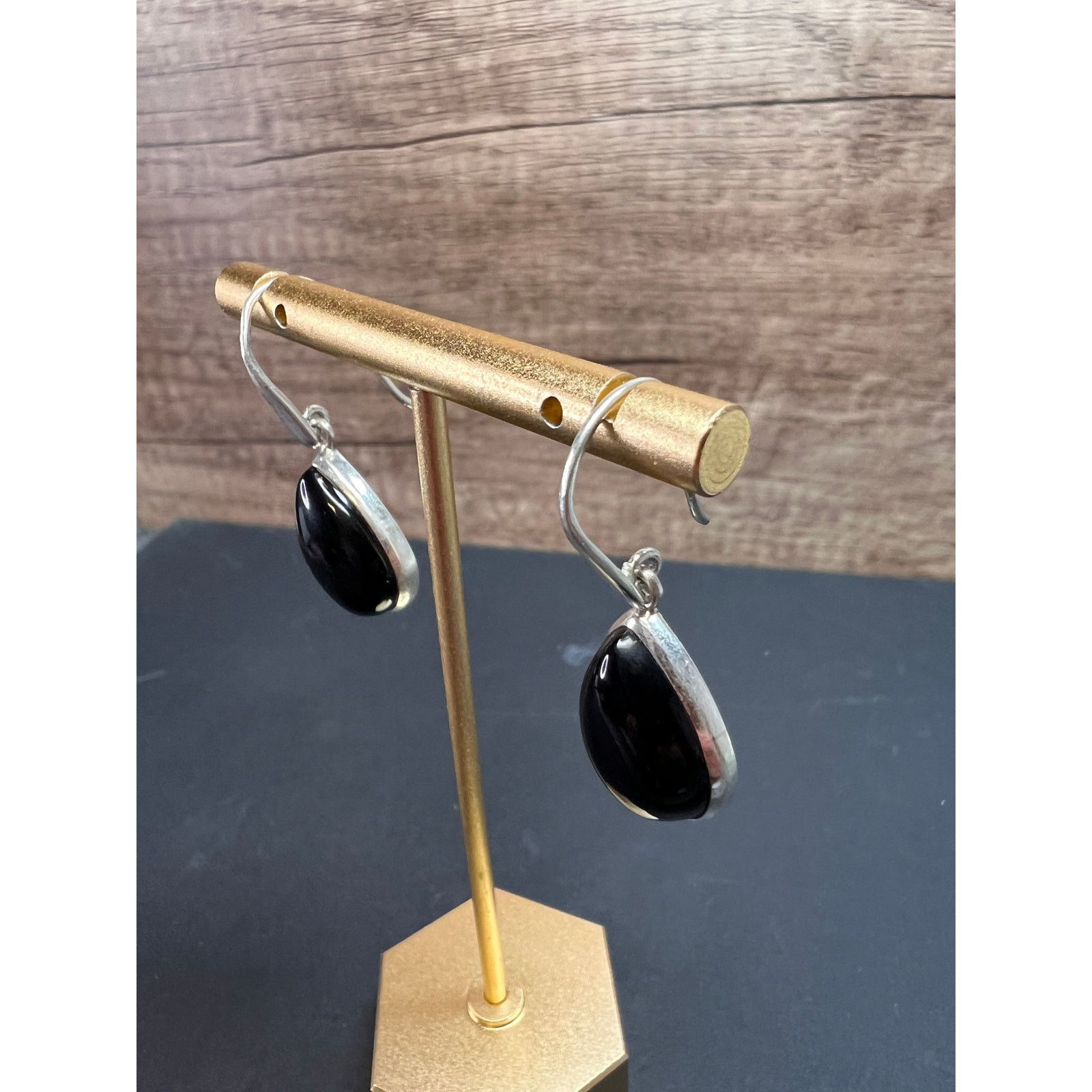 Other NEW Black onyx sterling silver teardrop earrings 7.49 grams Size ONE SIZE - 7 Thumbnail